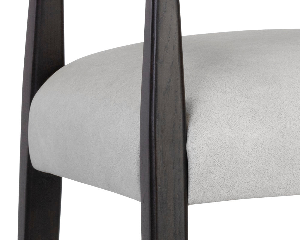 Keagan Counter Stool - Saloon Light Grey Leather