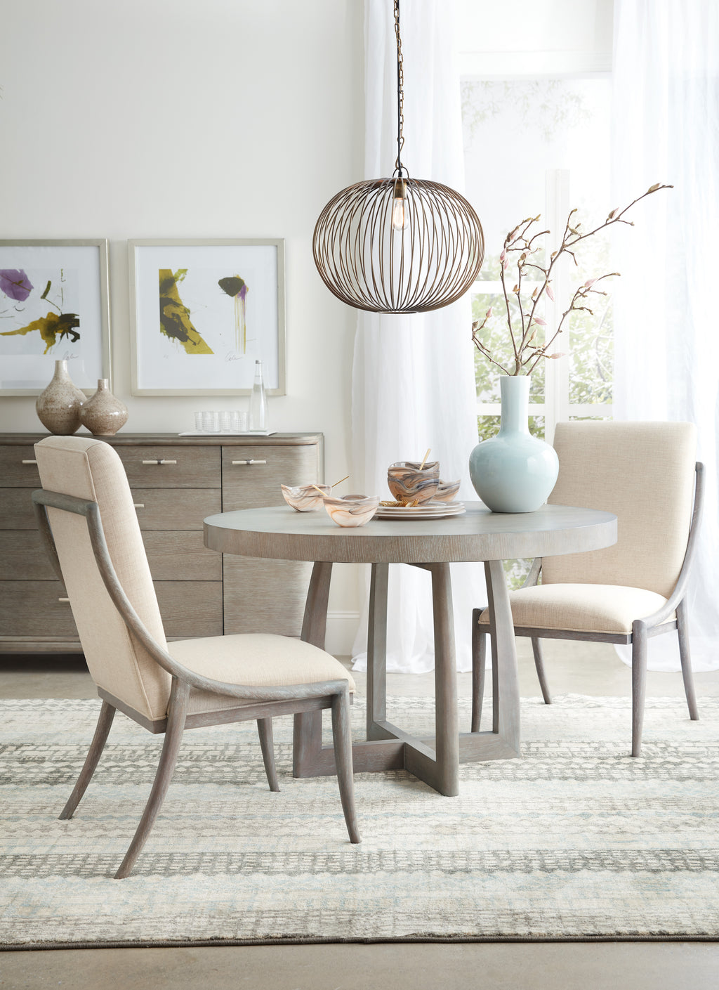 Affinity 48in Round Pedestal Dining Table with 1-18in Leaf