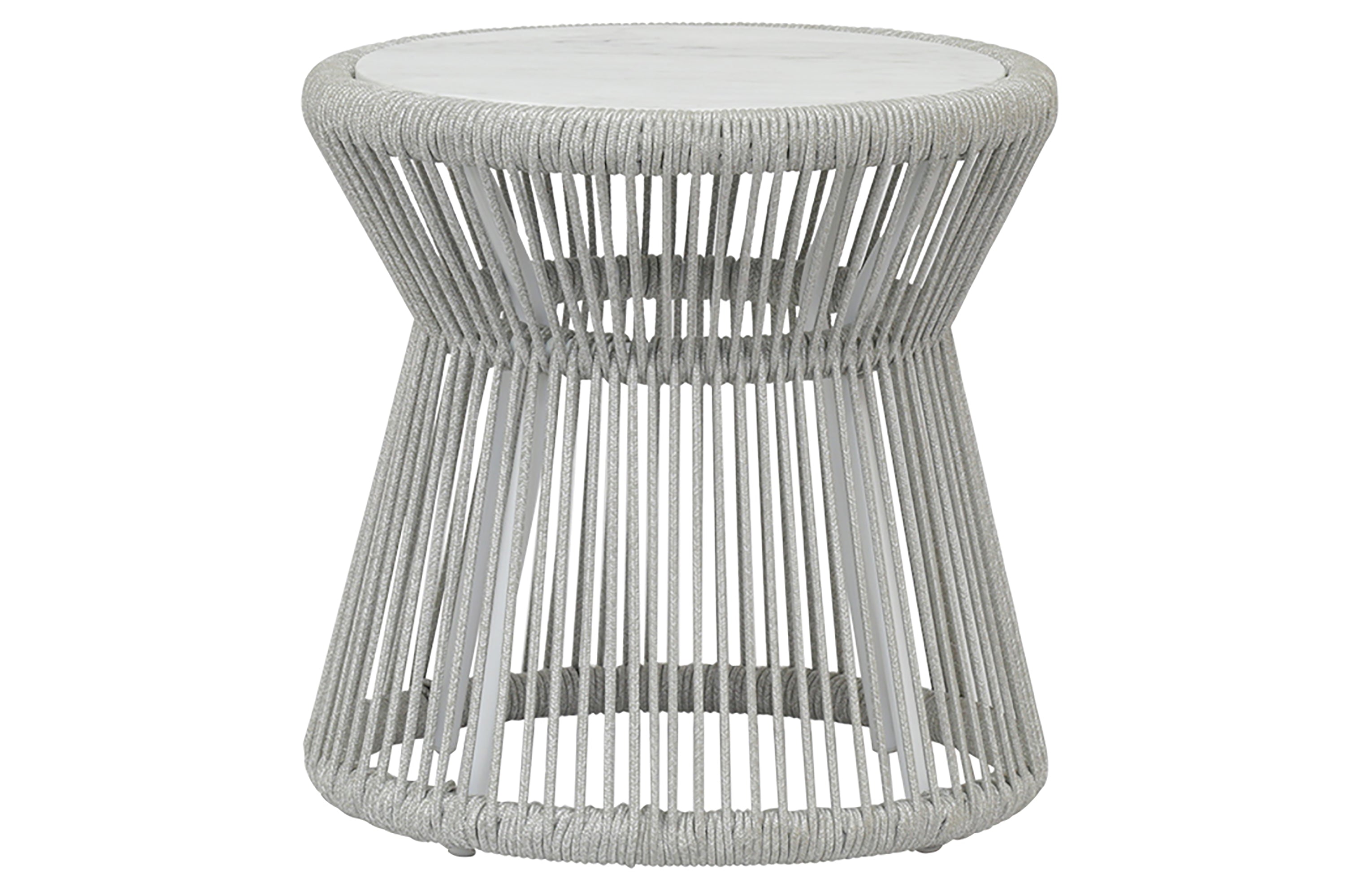 Miami End Table with Honed Carrara Marble Top