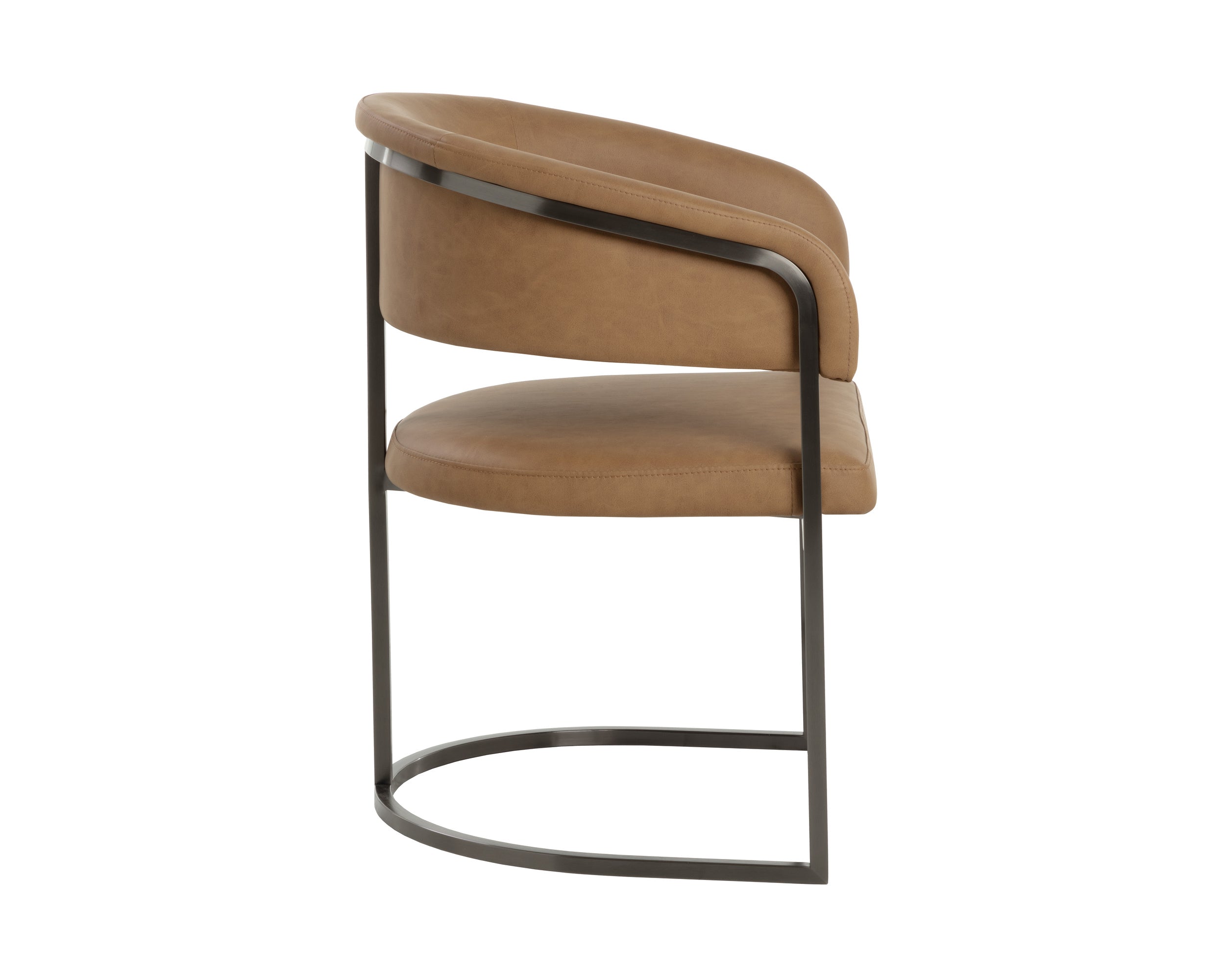 Marris Dining Armchair - Gunmetal - Milliken Cognac