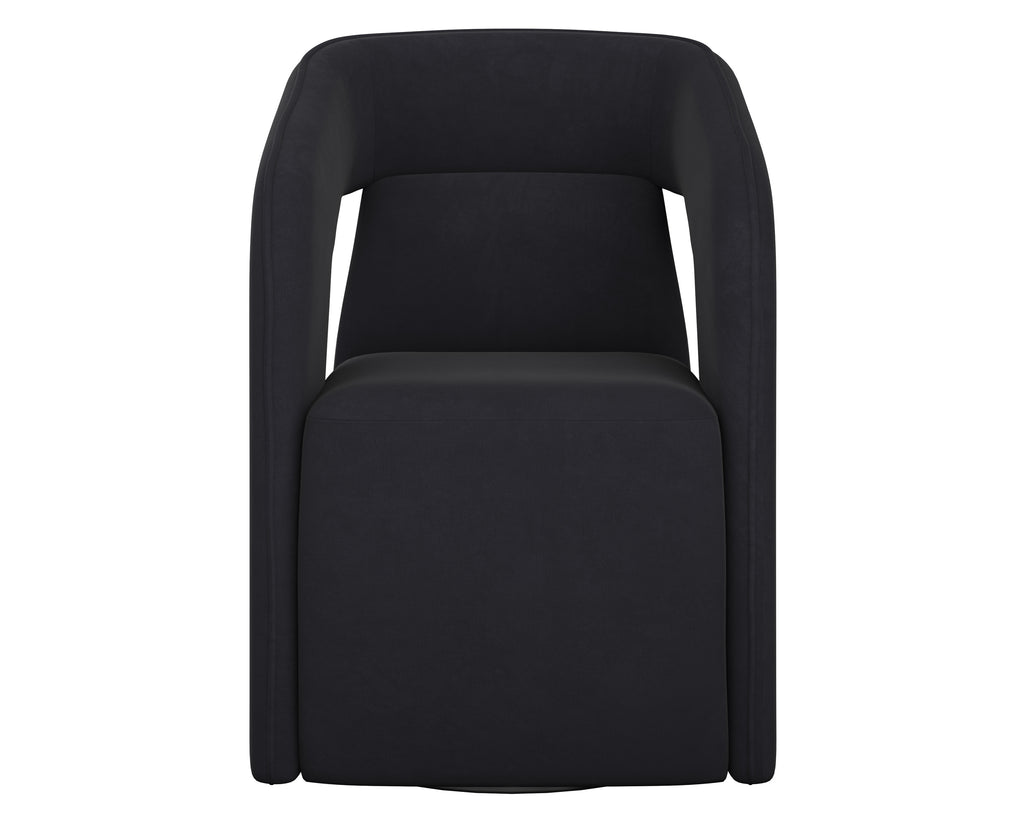 Kendrick Wheeled Dining Armchair - Abbington Black