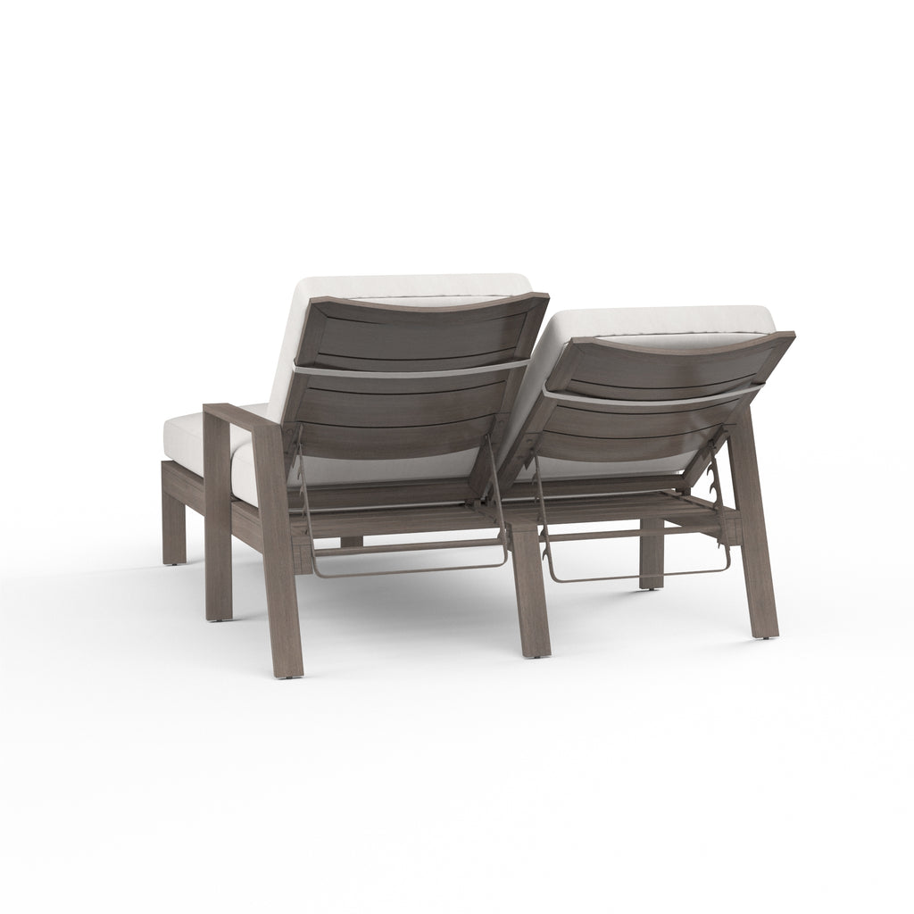 Laguna Double Chaise Lounge in Canvas Flax, No Welt
