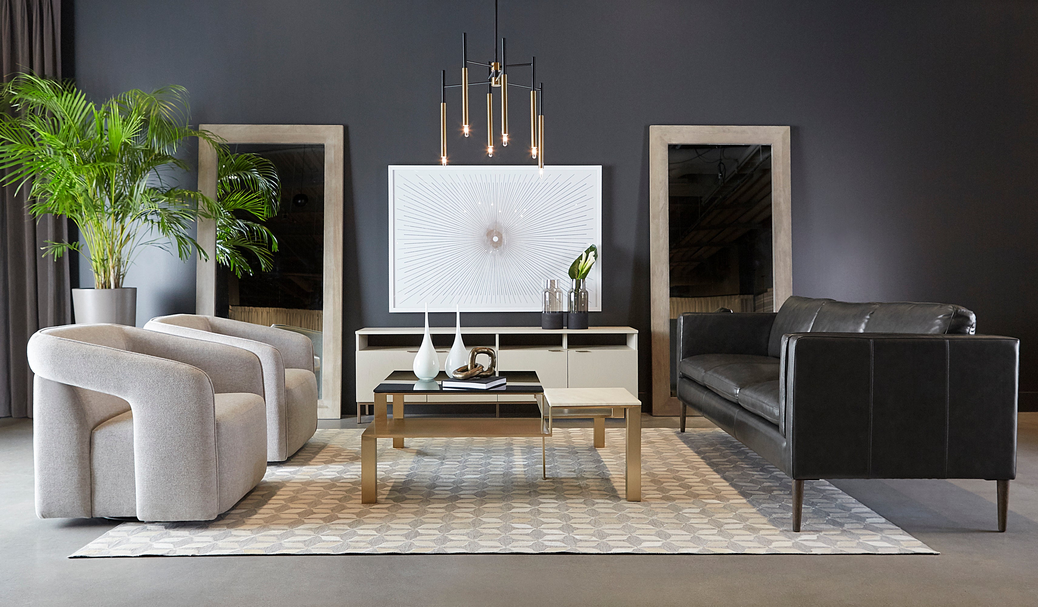 Richmond Sofa - Brentwood Charcoal Leather