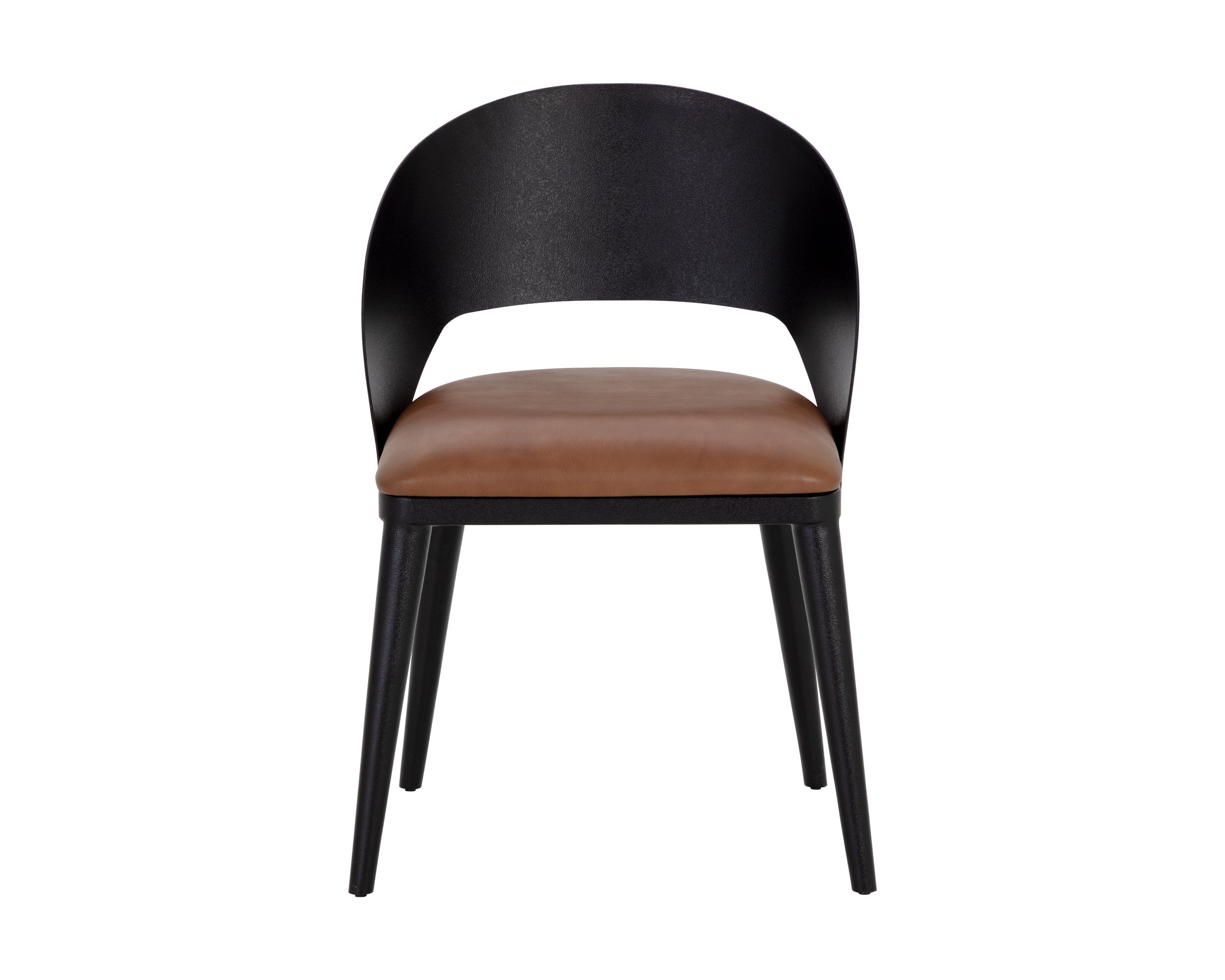Dezirae Dining Chair - Black - Cognac Leather