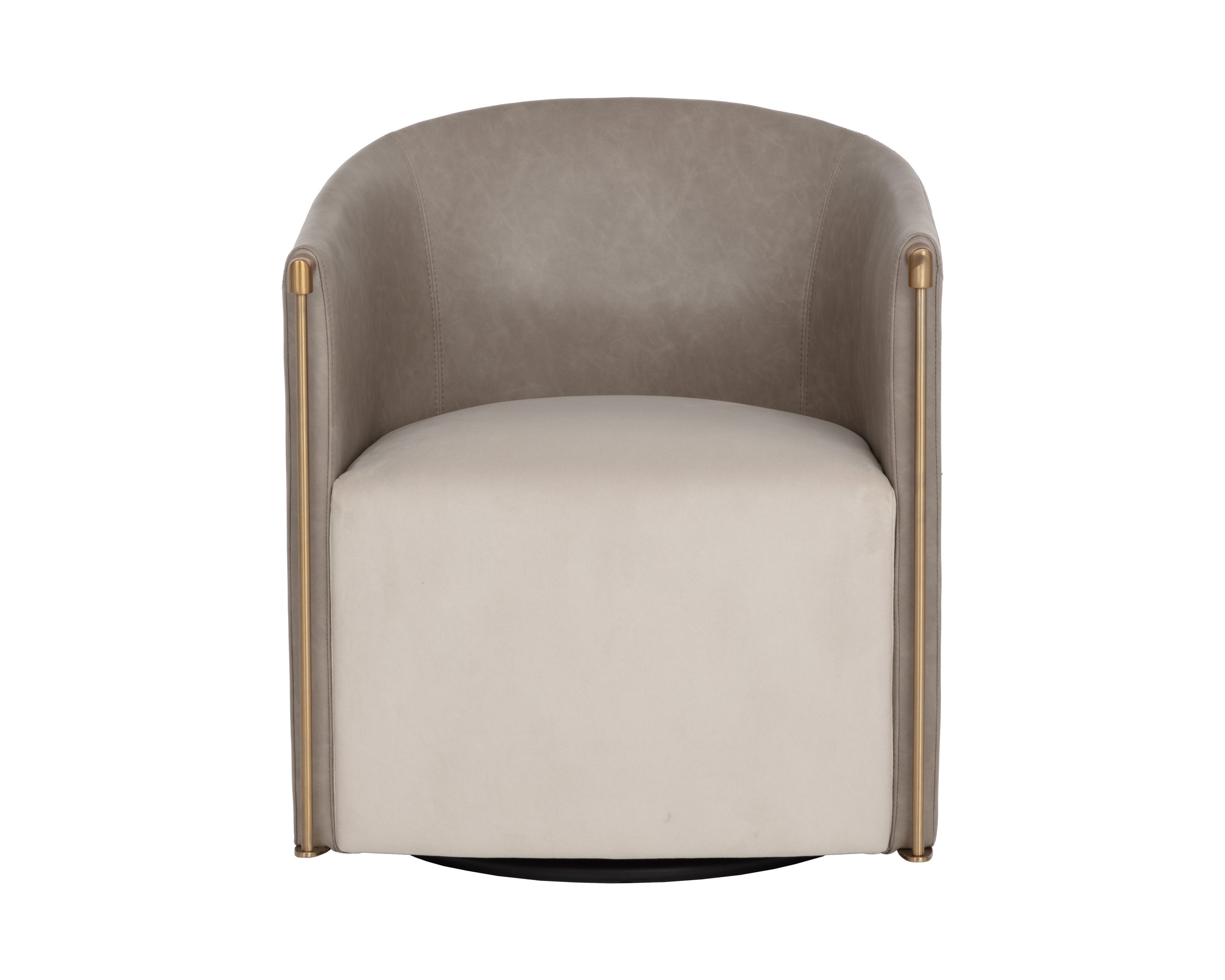 Leontine Swivel Lounge Chair - Meg Taupe / Ivanhoe Mineral