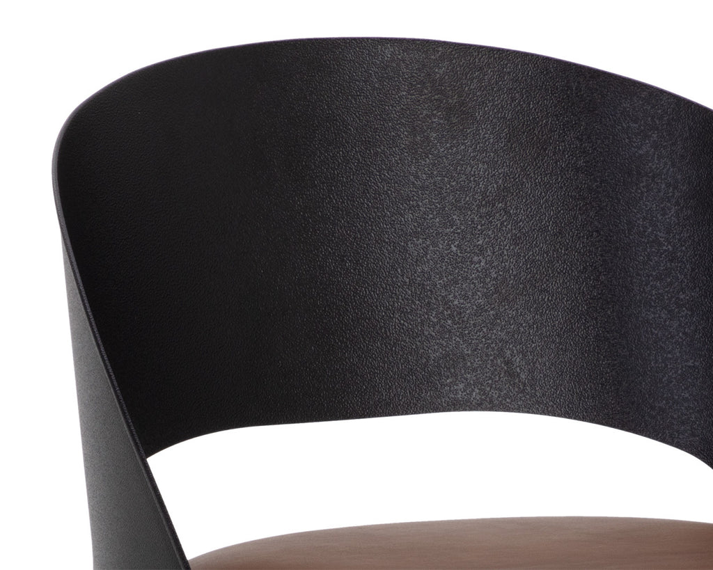 Dezirae Counter Stool - Black - Cognac Leather