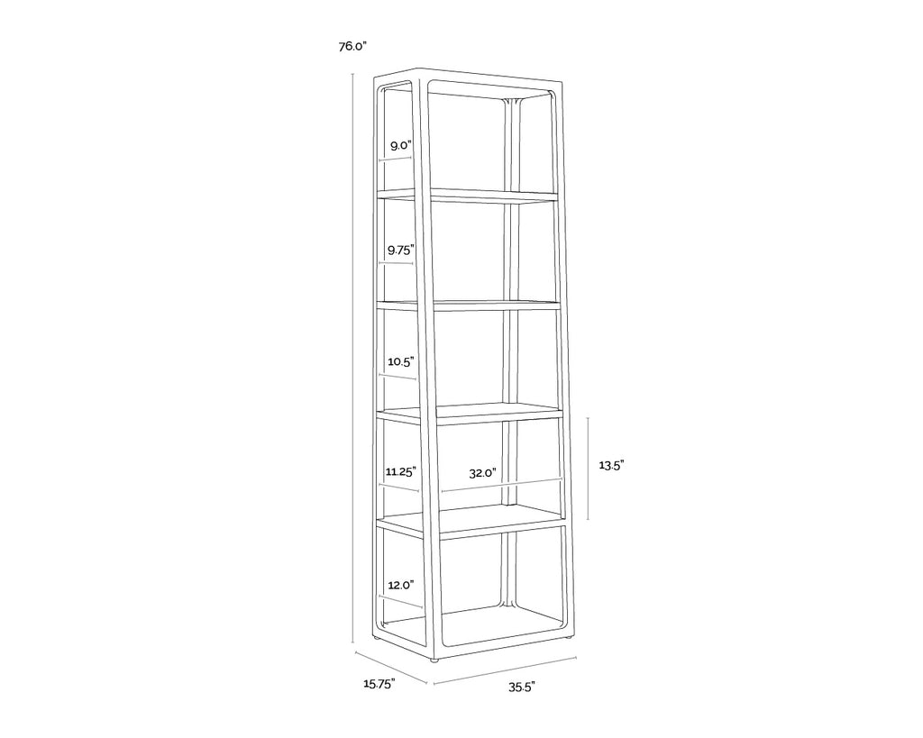 Doncaster Bookcase - Large - Smoke Grey