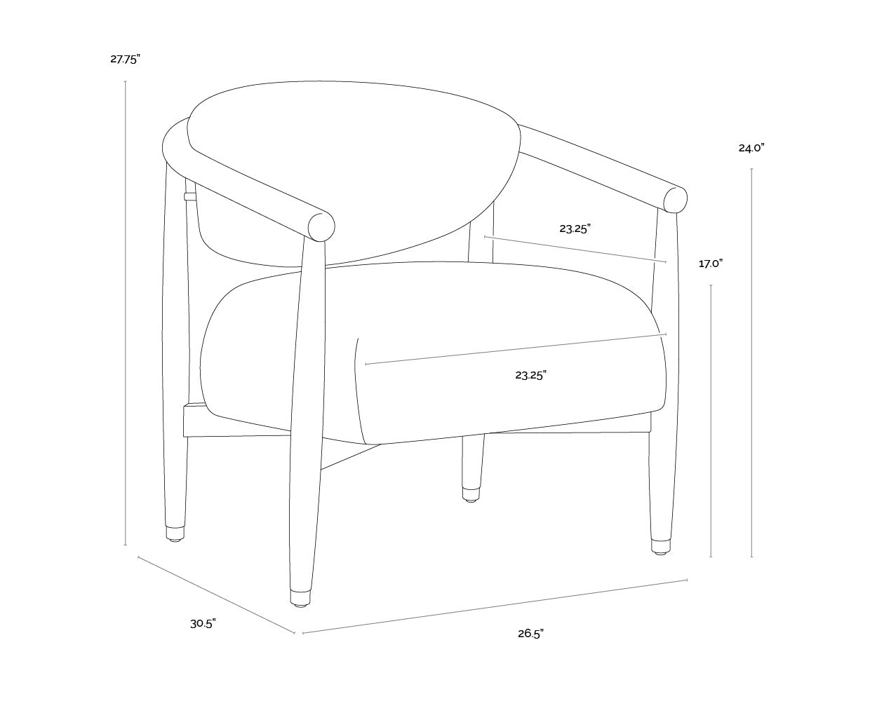 Sigrid Lounge Chair - Light Oak - Monument Oatmeal