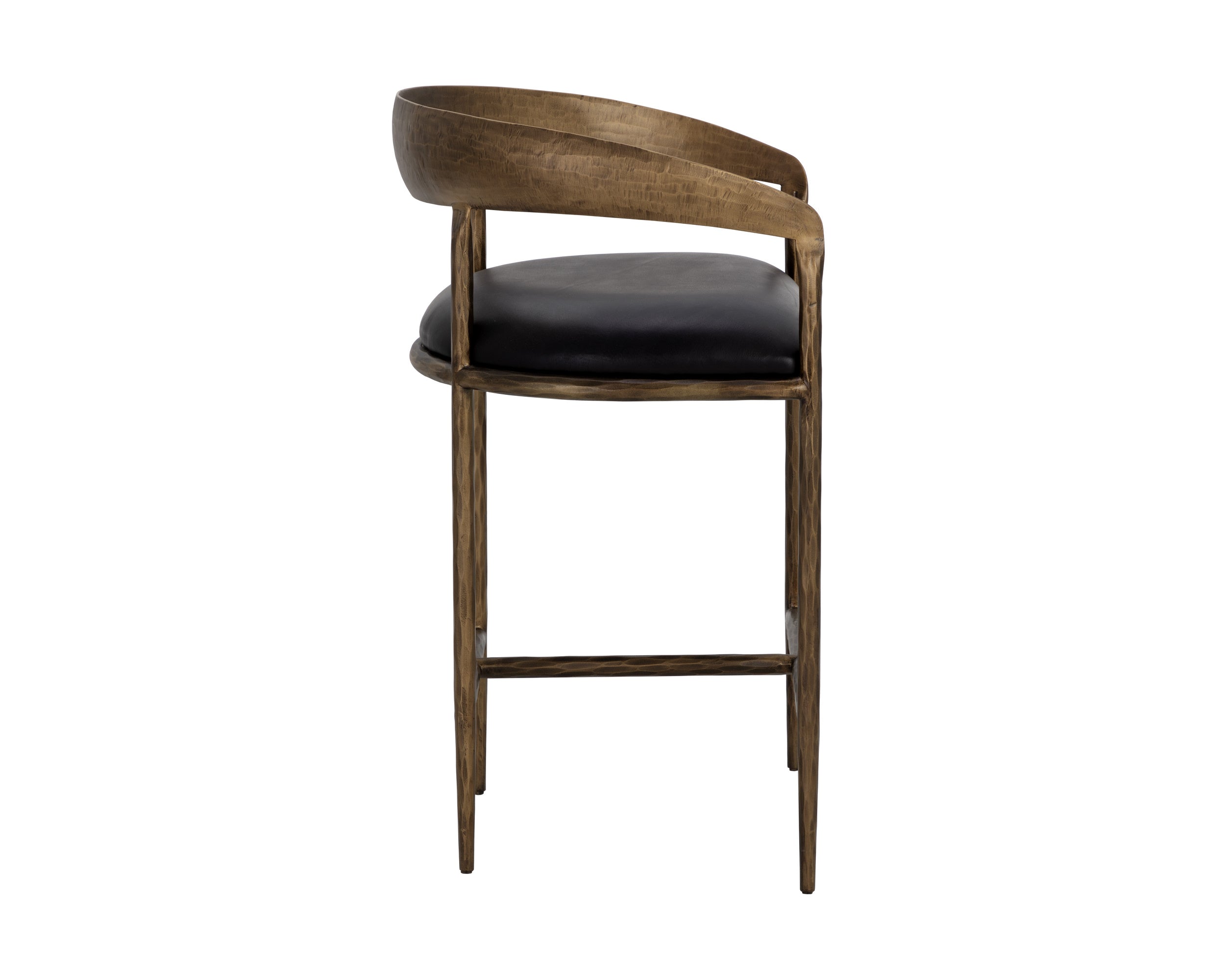Zanatta Counter Stool - Charcoal Black Leather