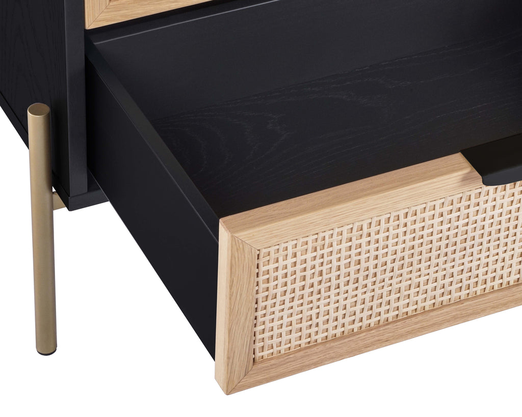 Avida Nightstand - Gold - Black/Natural