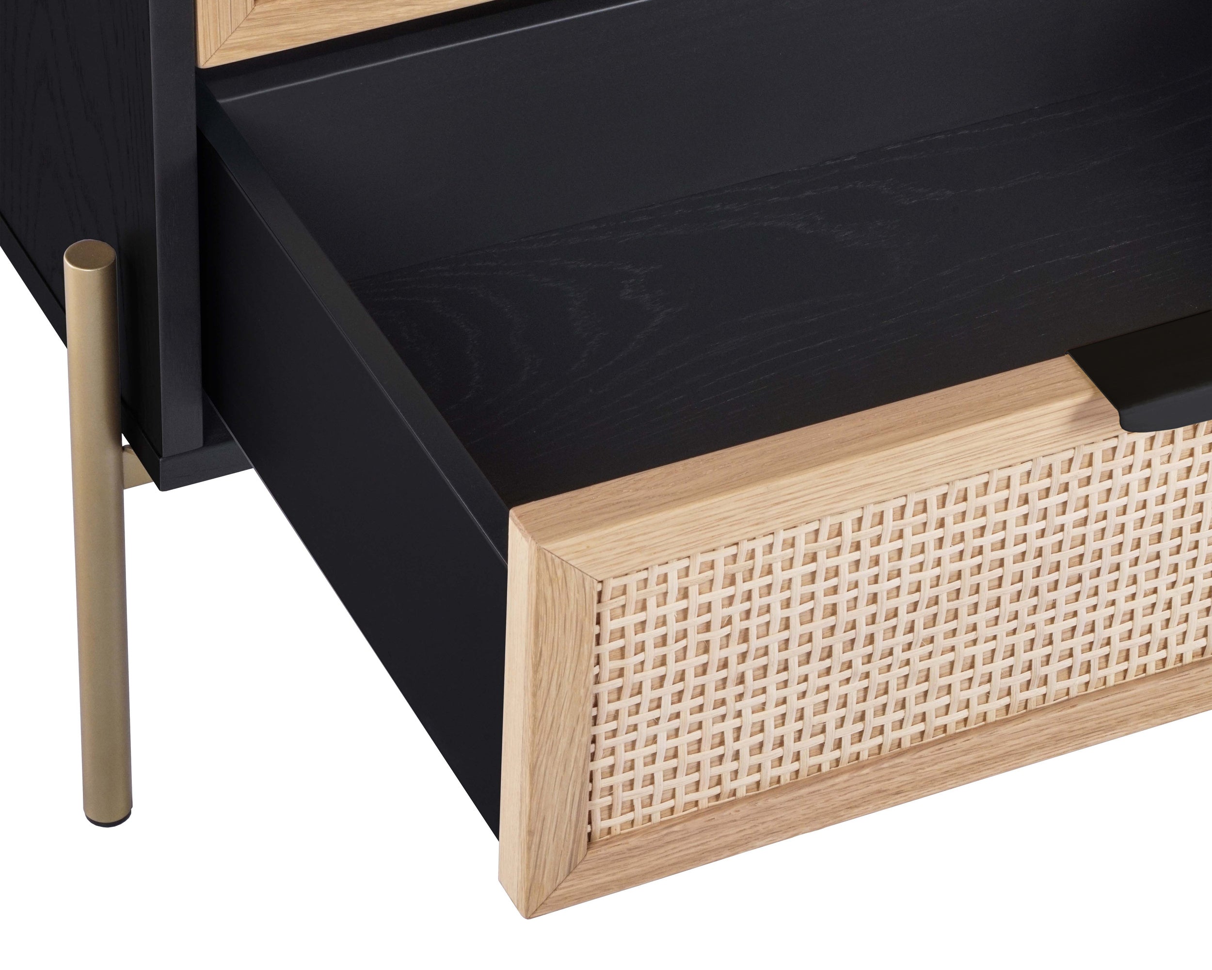 Avida Nightstand - Gold - Black/Natural