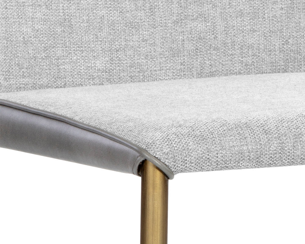 Renee Stackable Dining Chair - Antique Brass - Belfast Heather Grey / Bravo Metal
