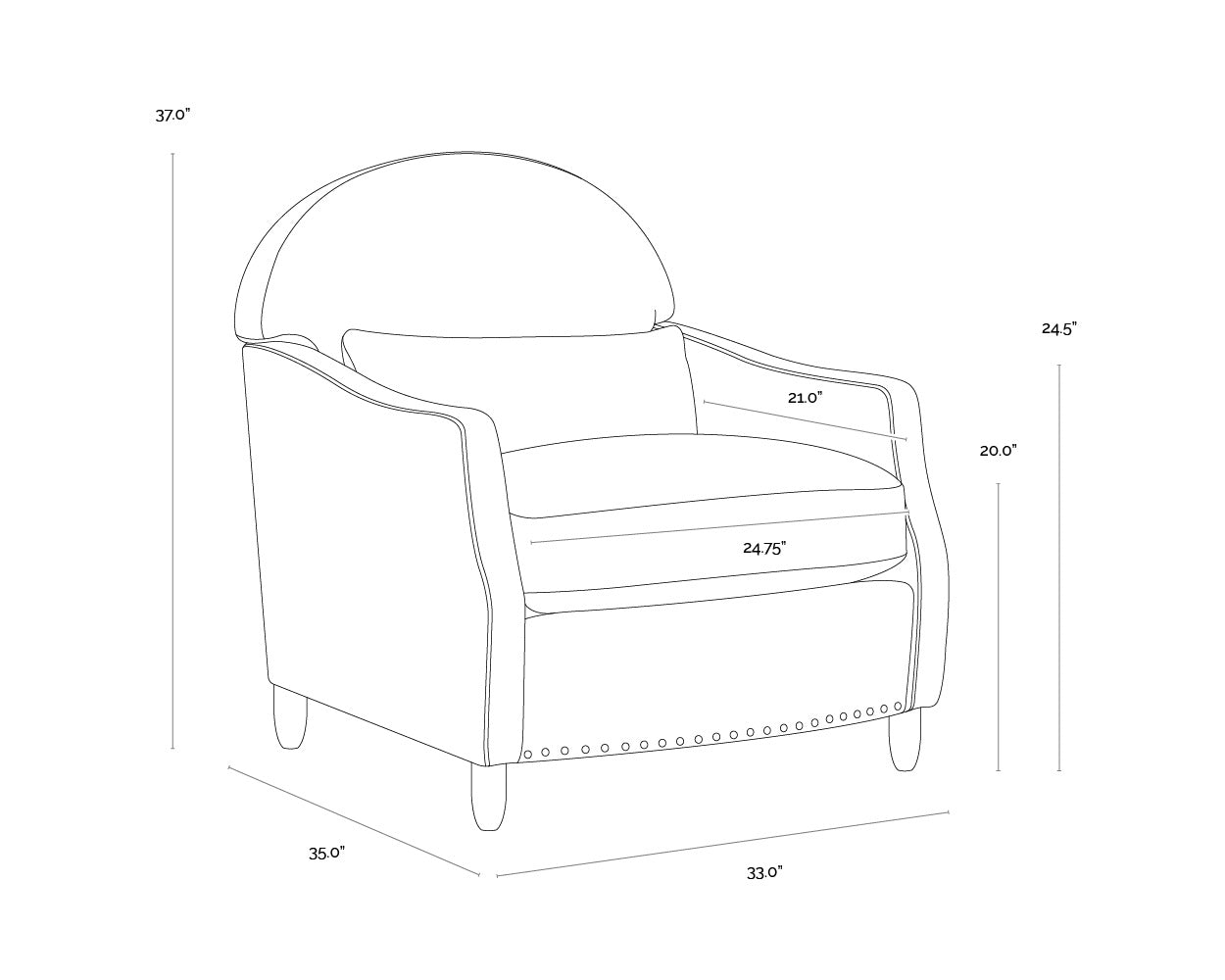 Cynthia Lounge Chair - Camel Leather