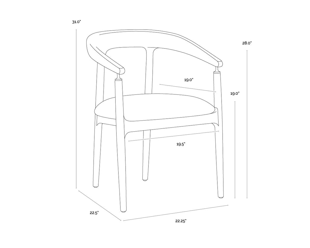 Valmont Dining Armchair - Milliken Cognac