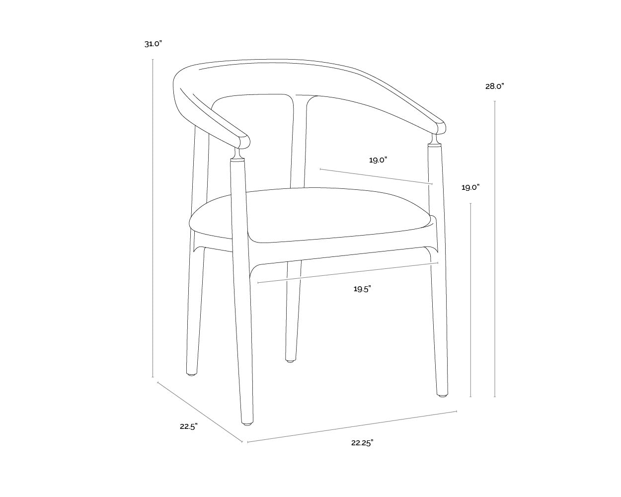 Valmont Dining Armchair - Milliken Cognac