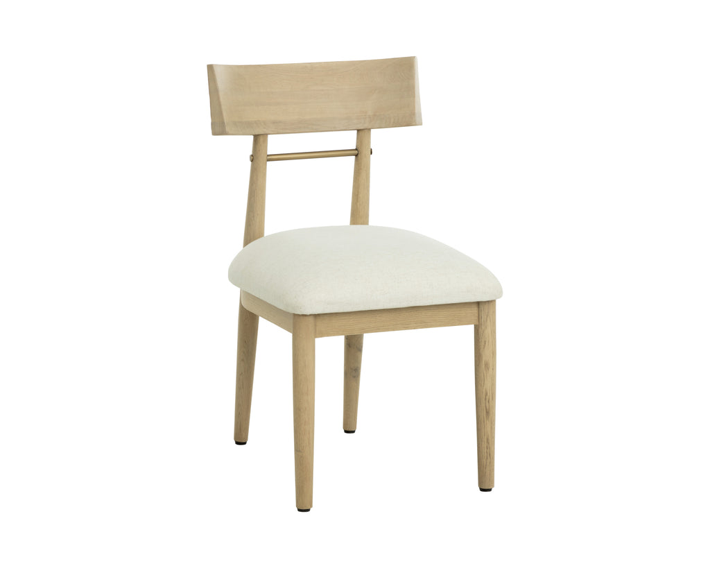 Florian Dining Chair - Light Oak - Geralt Linen