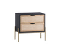 Avida Nightstand - Gold - Black/Natural