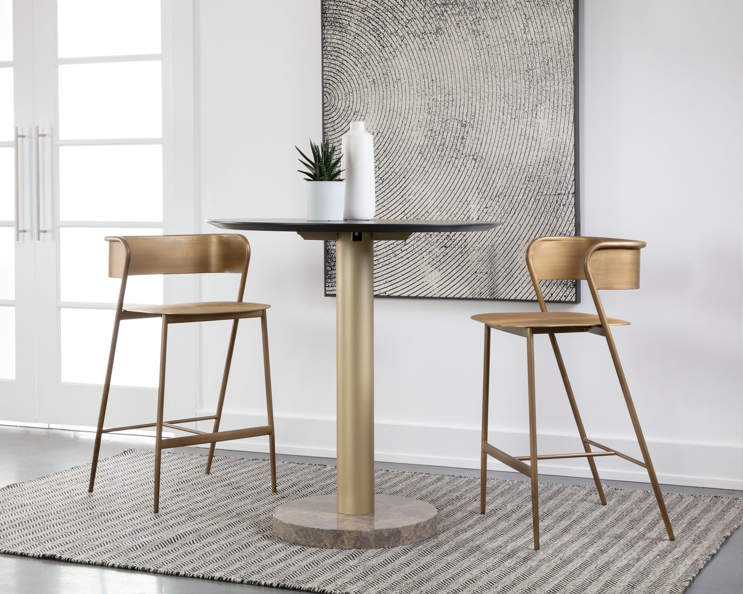 Keanu Counter Stool - Antique Gold