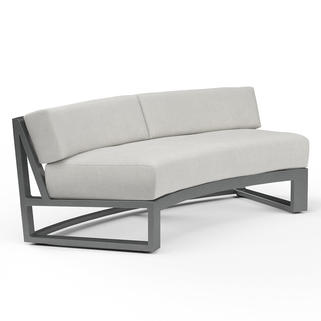 Redondo Curved Sofa in Cast Silver, No Welt