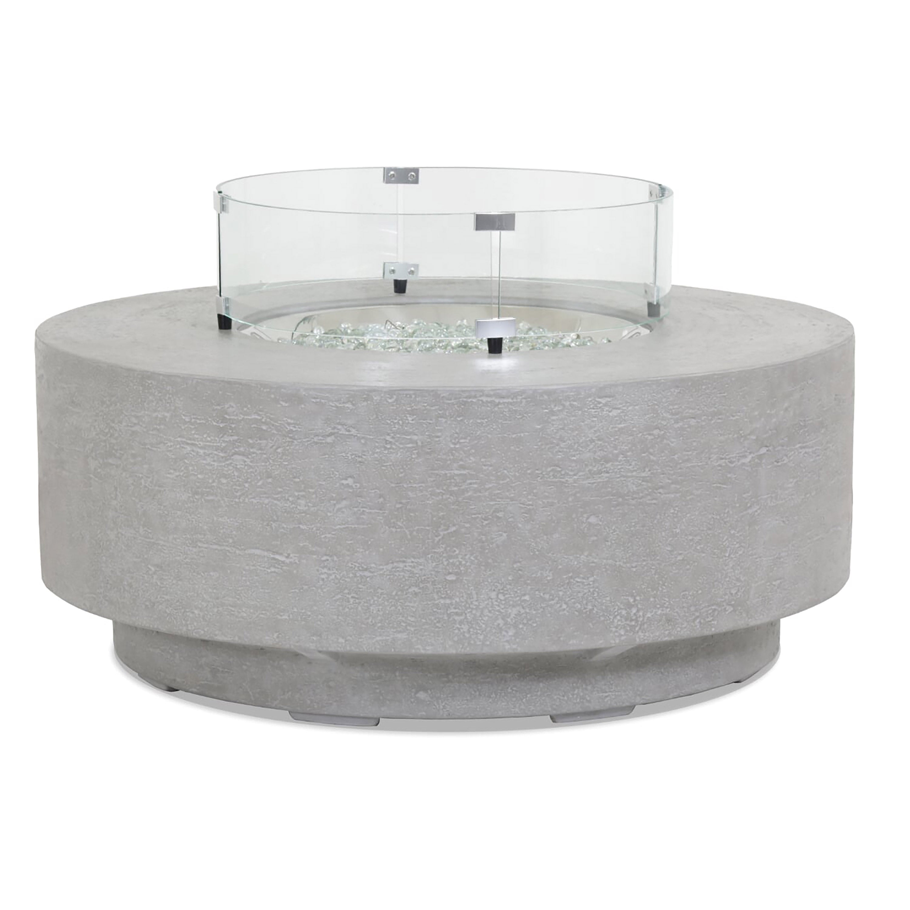 Gravelstone Round Fire Table w/ Glass Surround