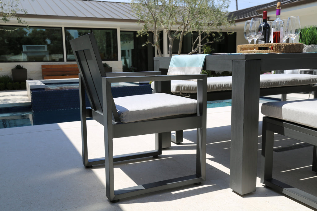 Redondo Dining Chair in Cast Silver, No Welt
