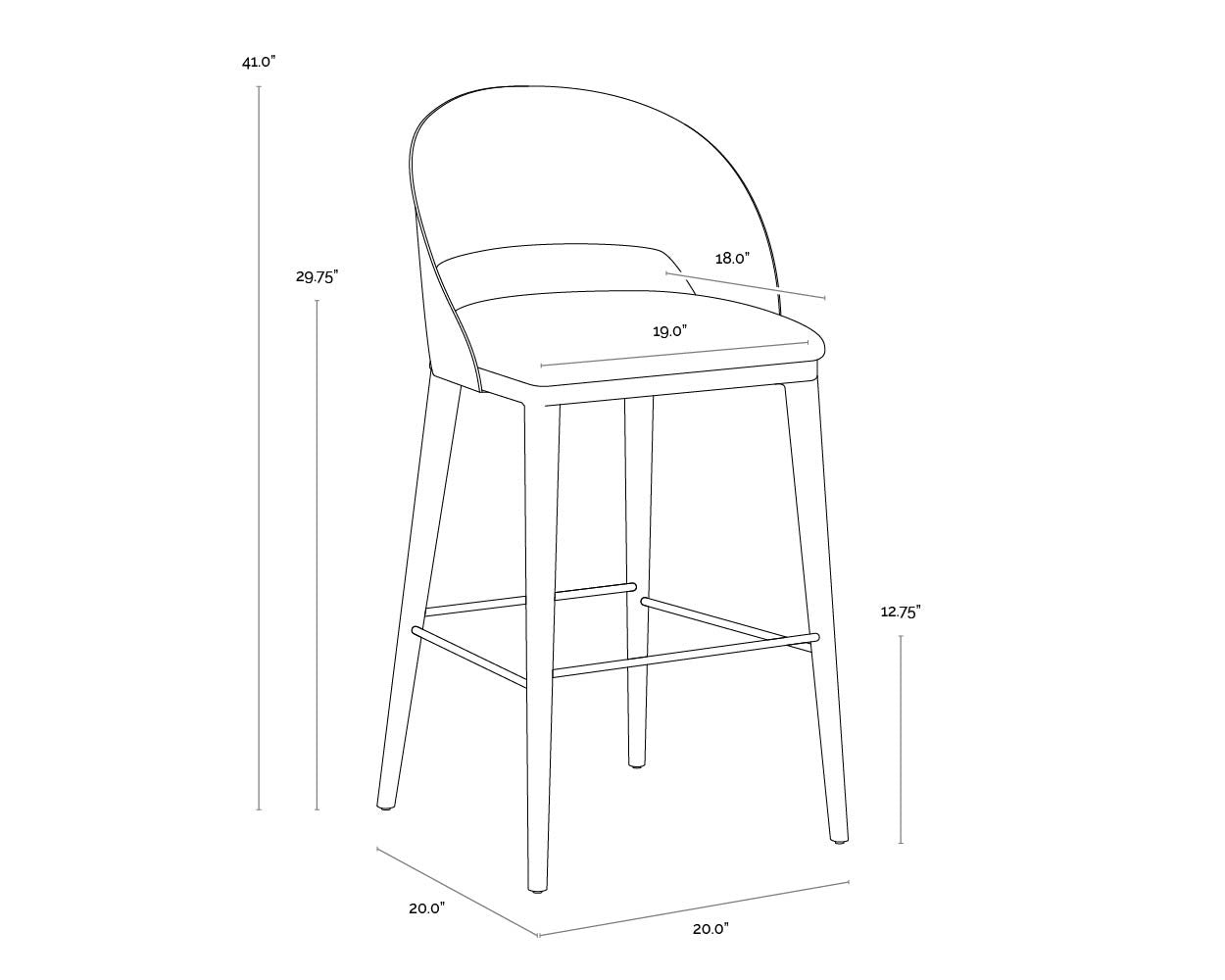 Dezirae Barstool - Antique Brass - Charcoal Black Leather