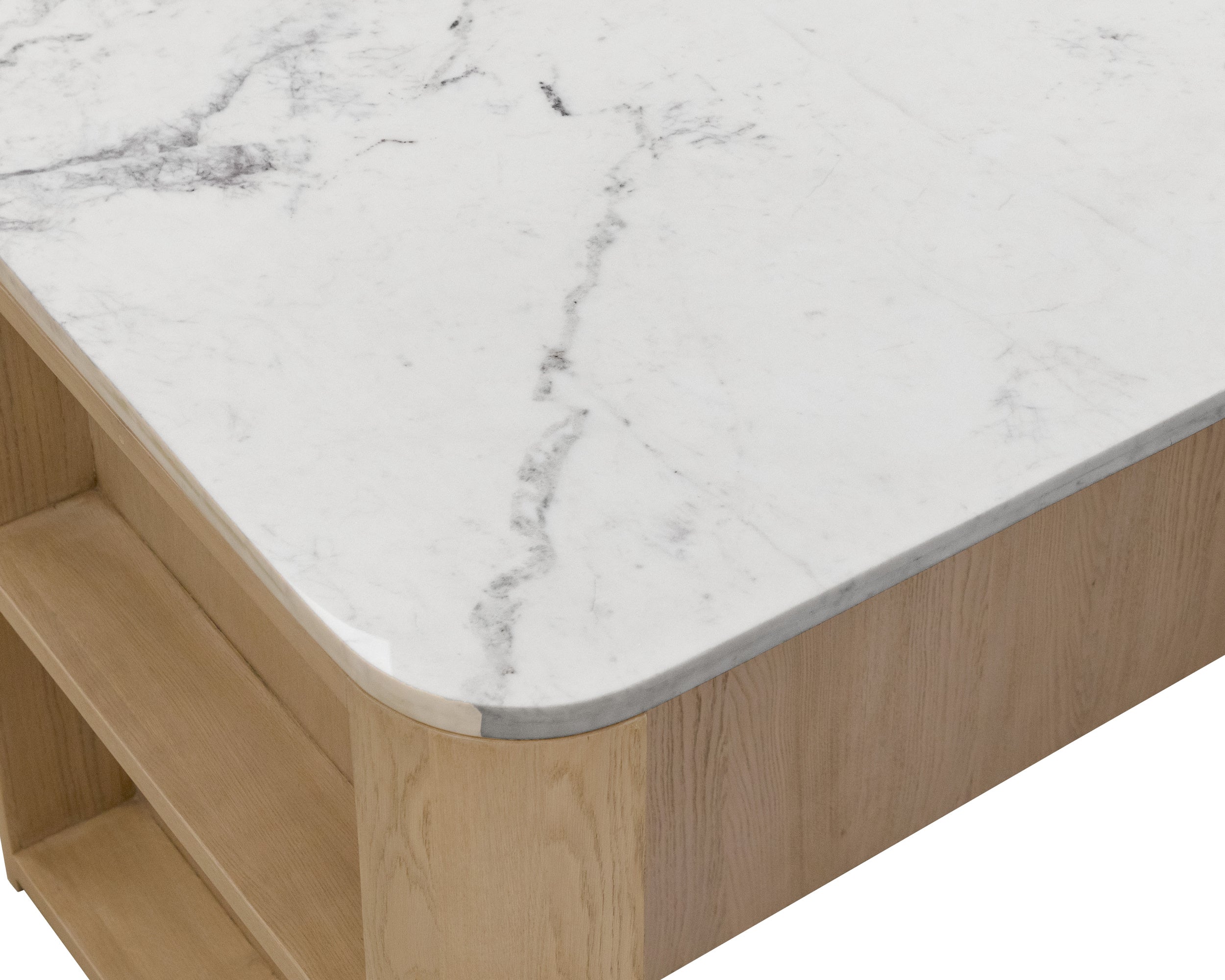 Romilly Kitchen Island - White Marble - 62"