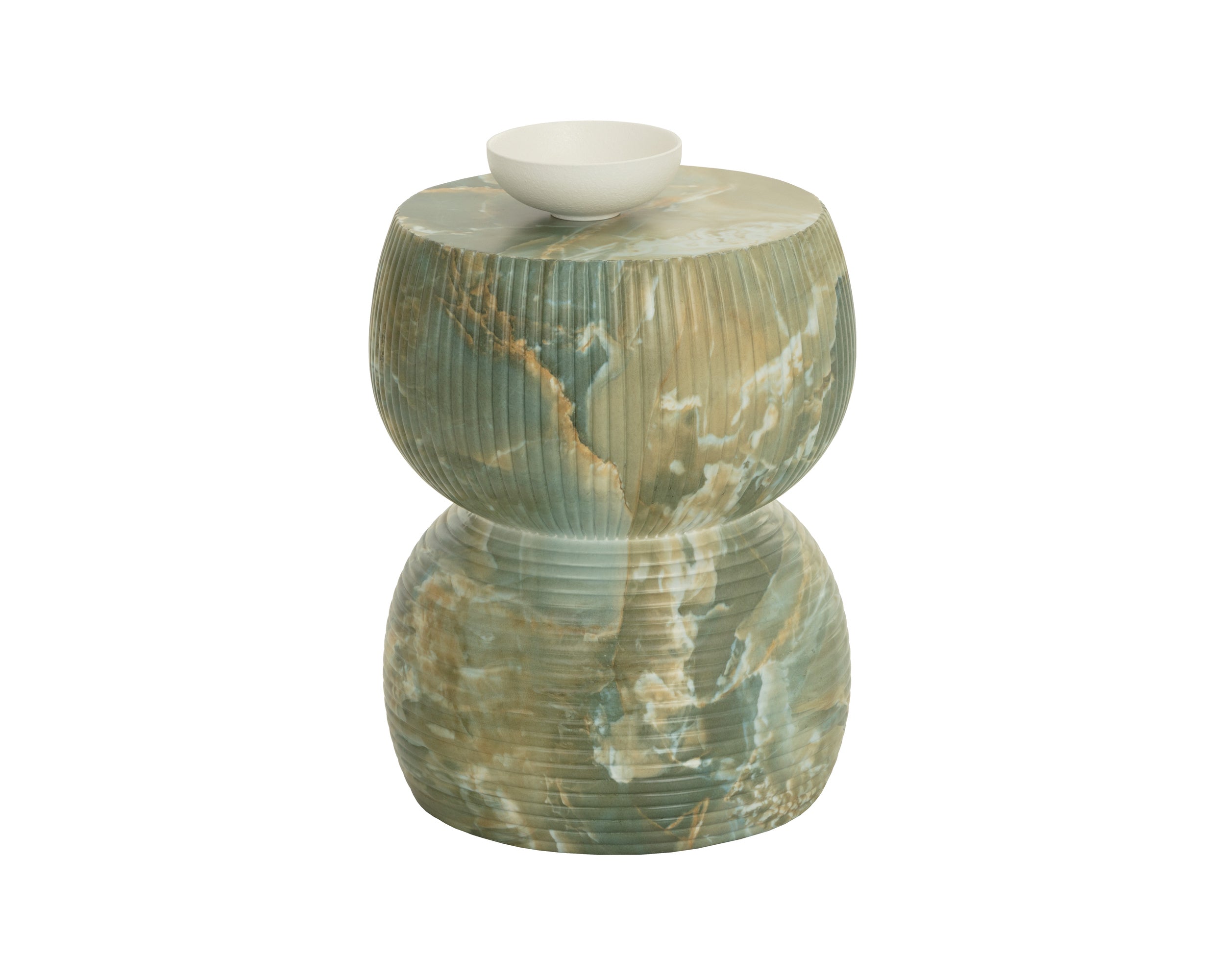 Gemina End Table - Marble Look - Jade Onyx