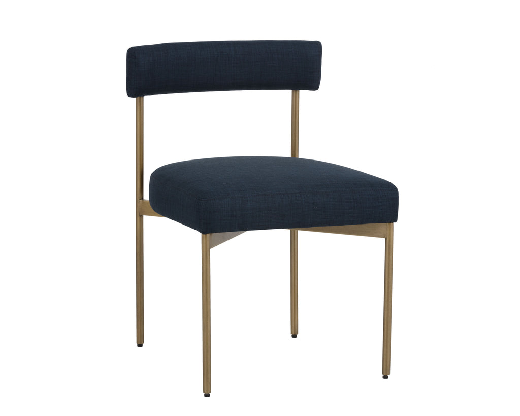 Seneca Dining Chair - Antique Brass - Arena Navy