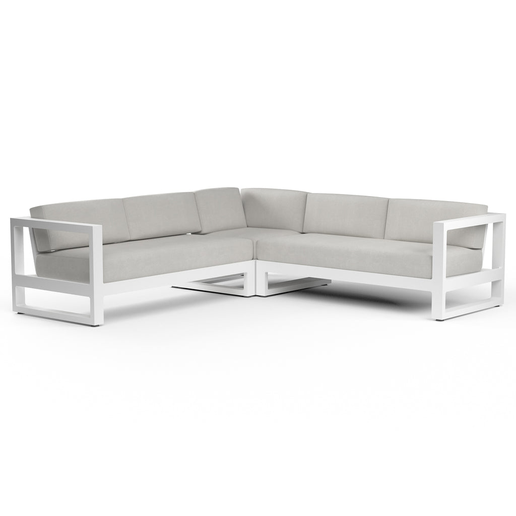 Newport Sectional in Cast Silver, No Welt