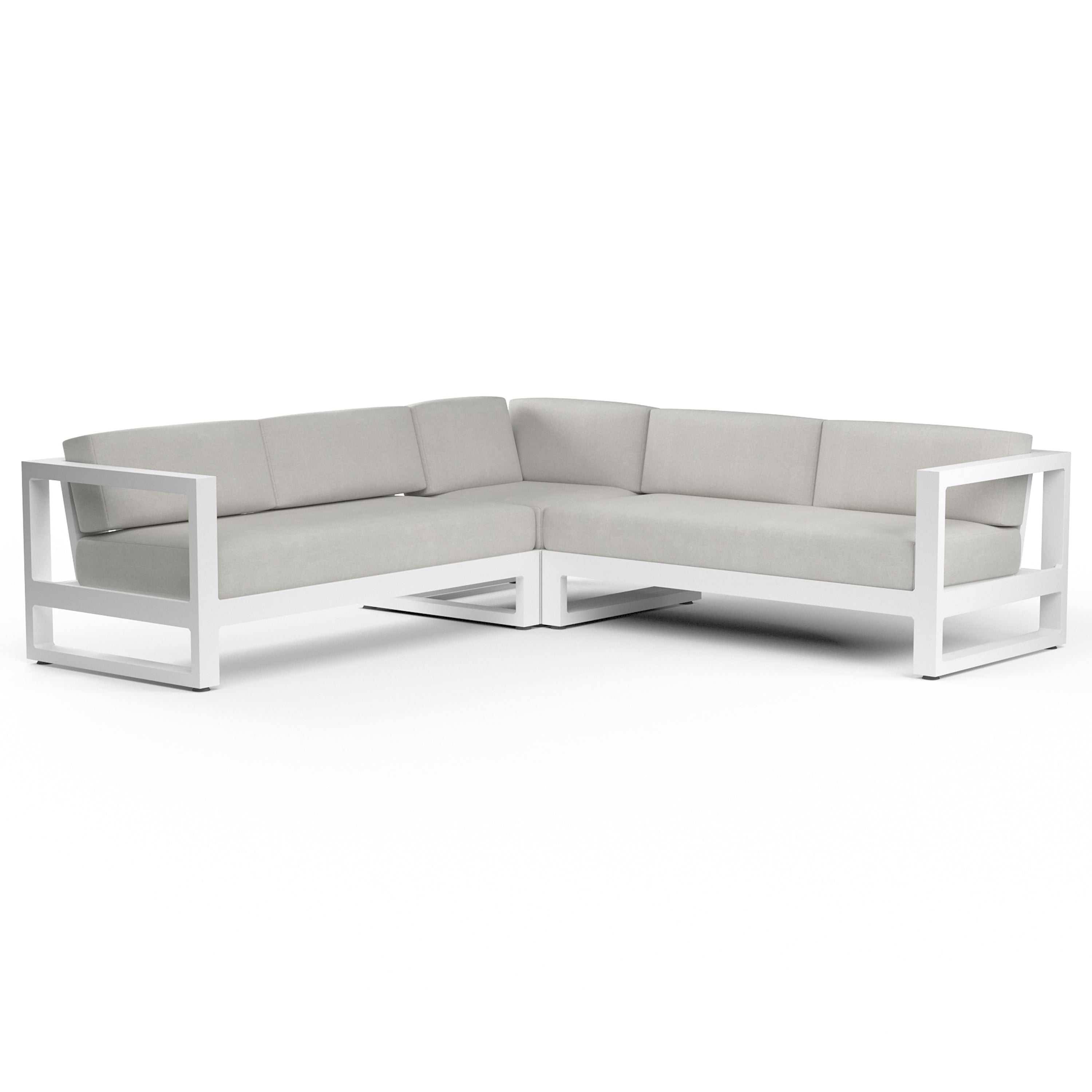 Newport Sectional in Cast Silver, No Welt