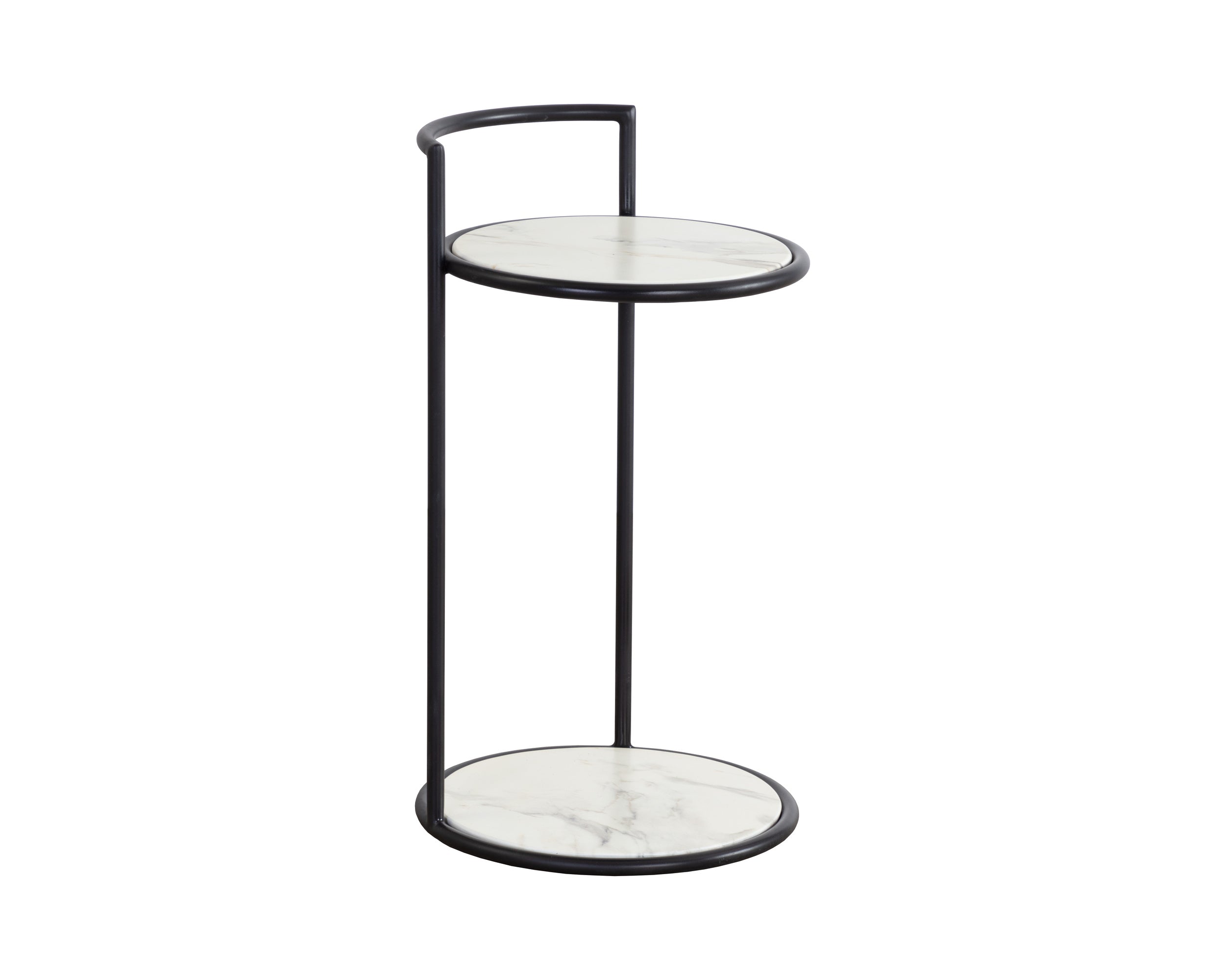 Parga End Table - Black - Marble Look