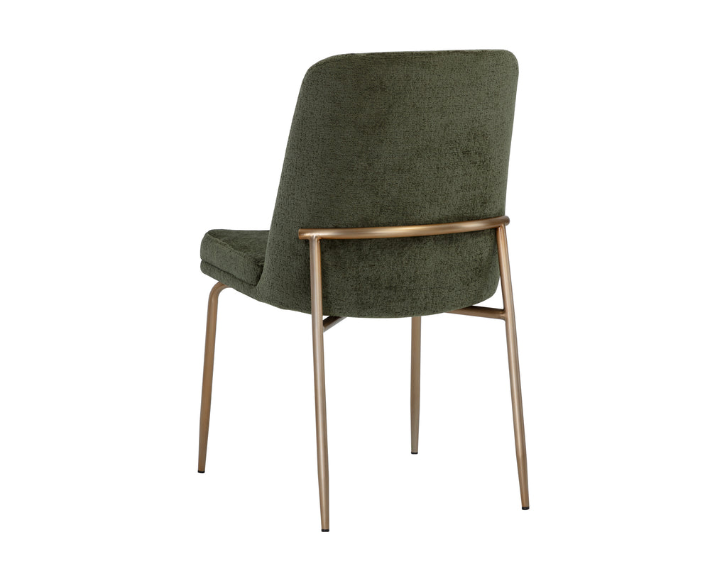 Zeke Dining Chair - Antique Brass - Bergen Olive