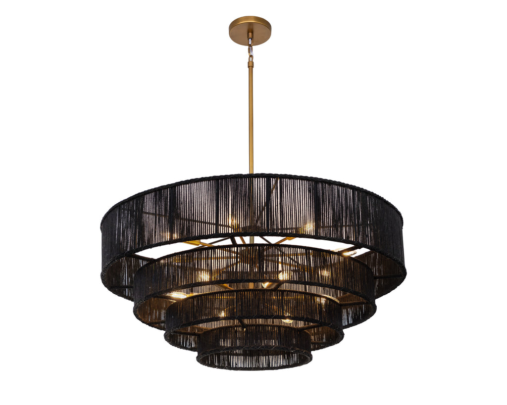 Lumina Chandelier - Black Jute