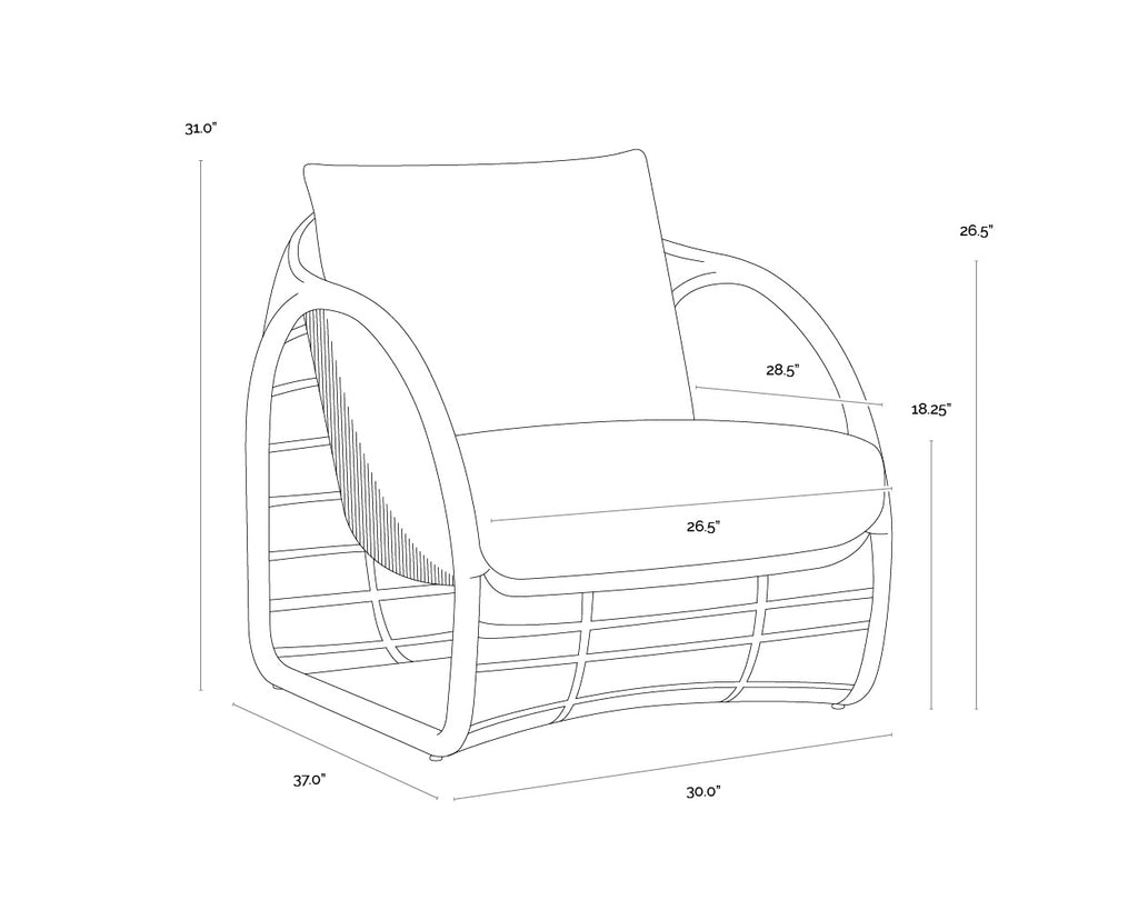 Tulum Lounge Chair - Louis Cream