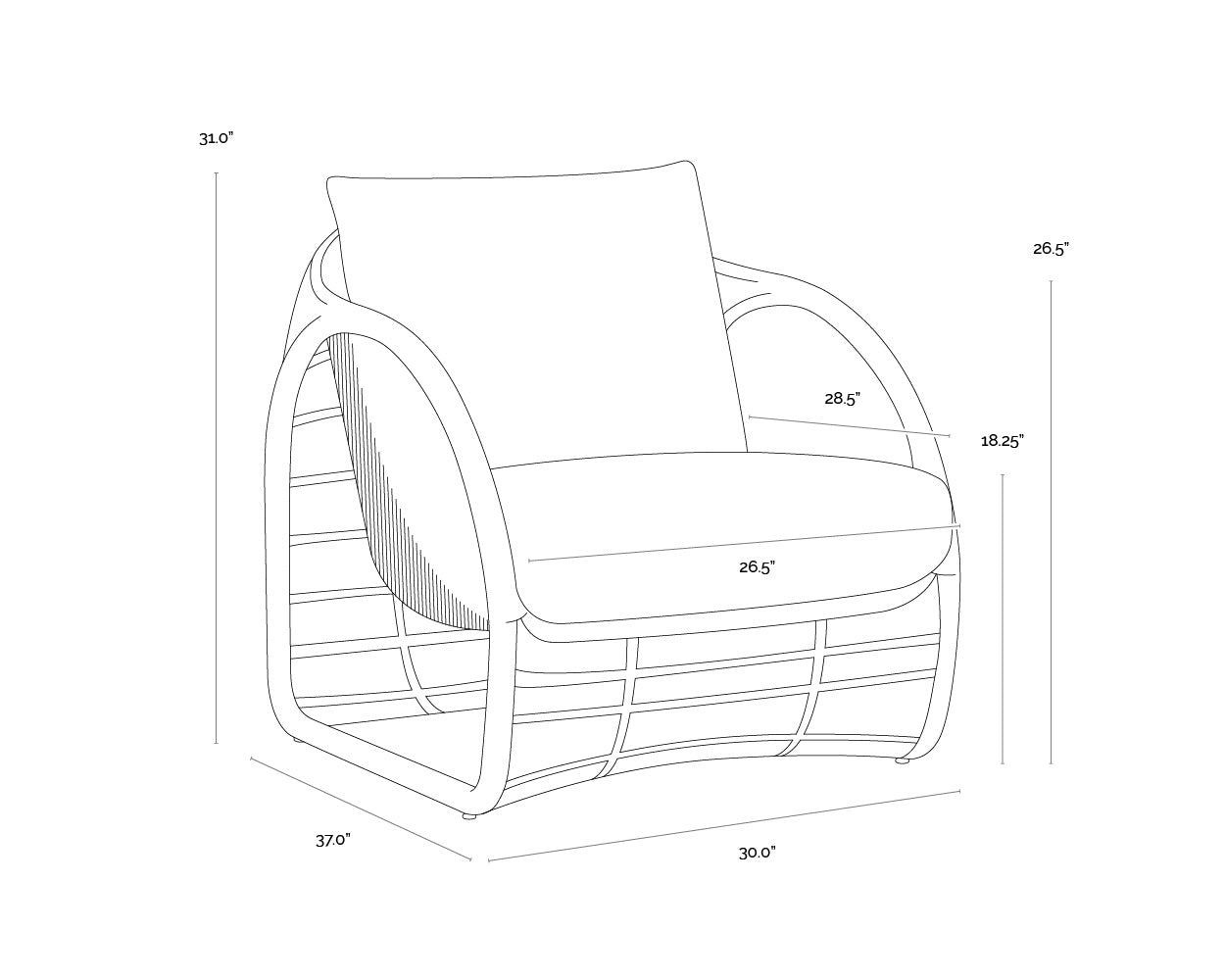 Tulum Lounge Chair - Louis Cream