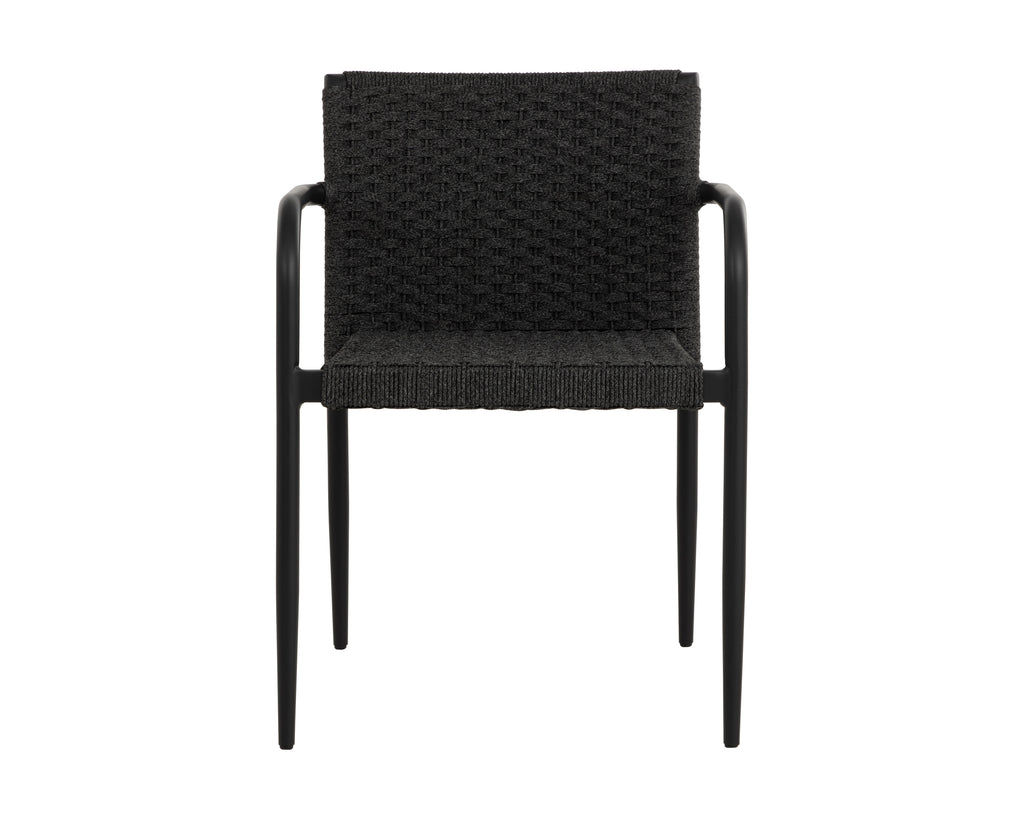 Casella Stackable Dining Armchair - Black - Dark Grey