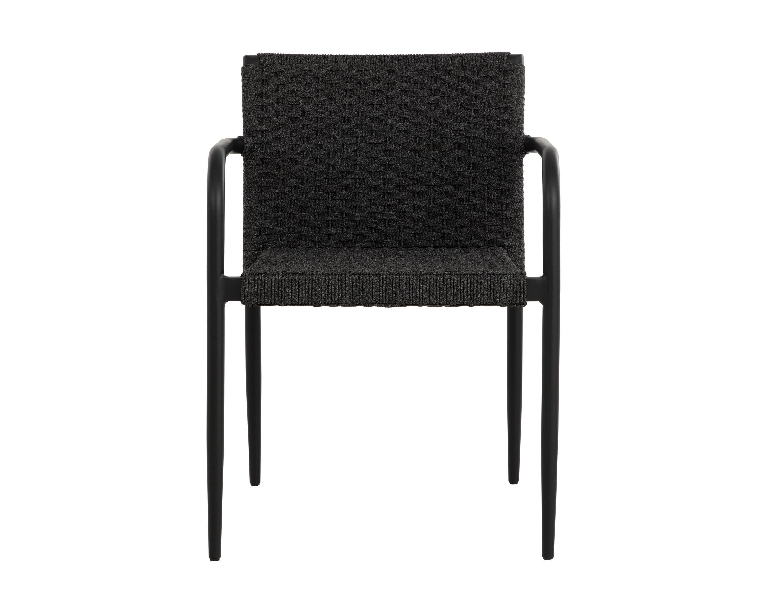Casella Stackable Dining Armchair - Black - Dark Grey