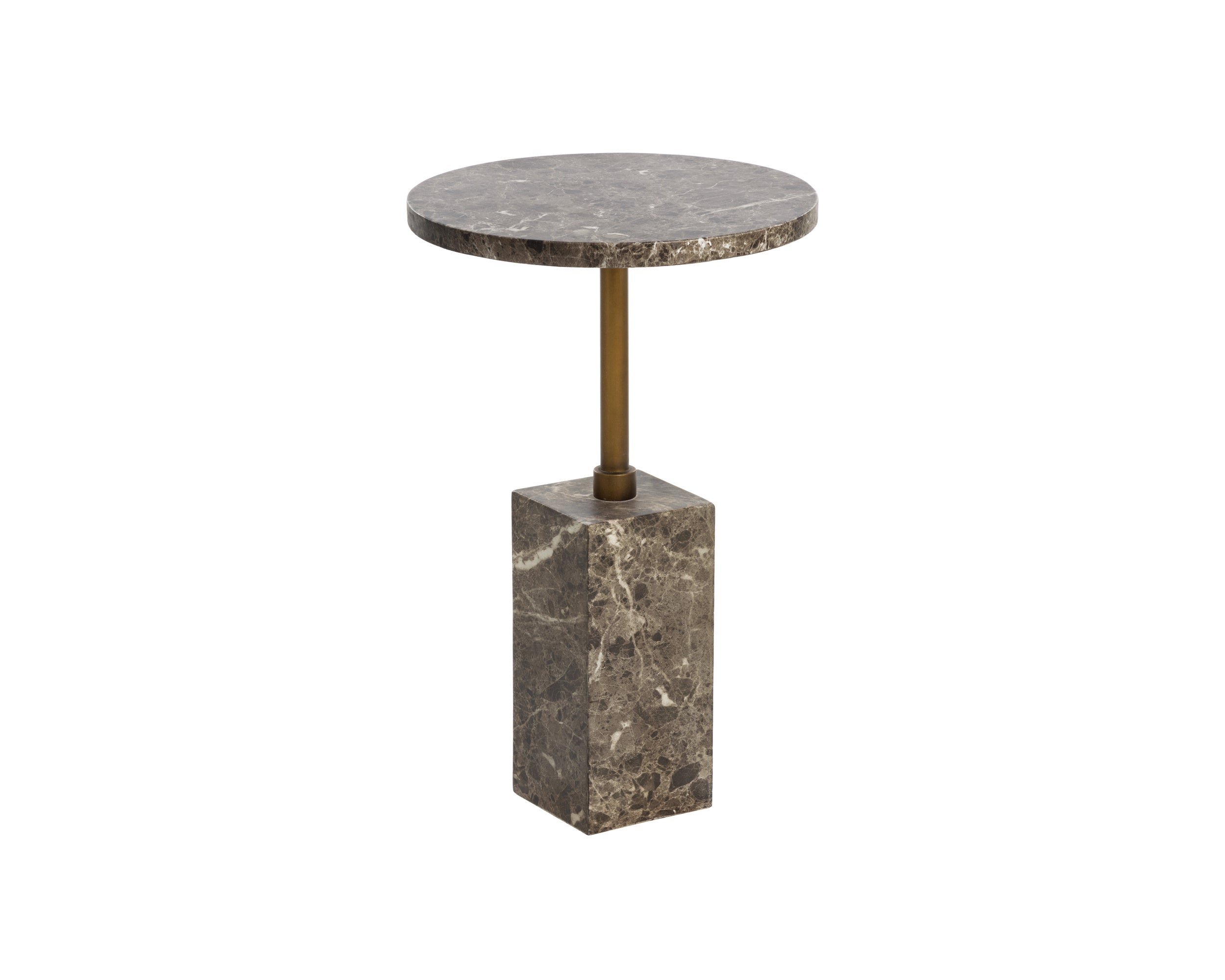 Mizani End Table - Marble Look - Dark Emperador
