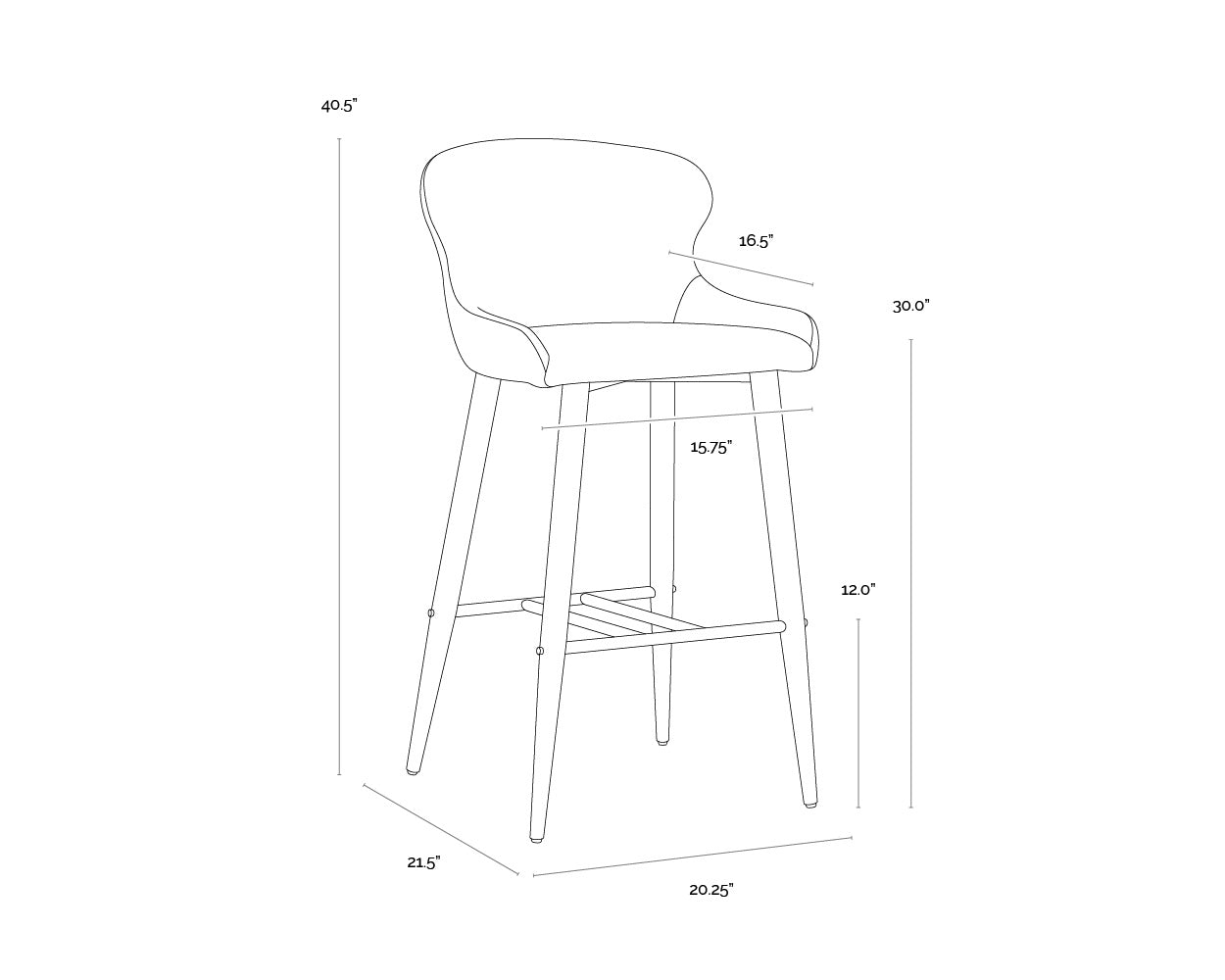 Evora Barstool - Milliken Cognac