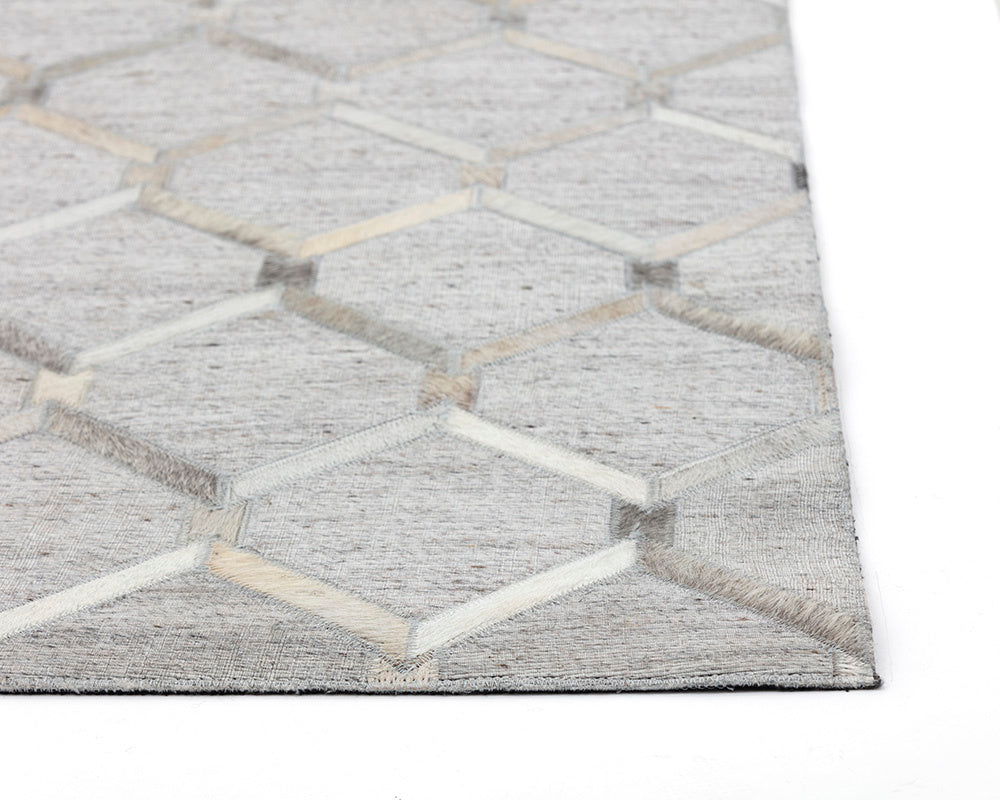 Bordeaux Hand-Made Rug - Ivory /  Grey - 9' X 12'