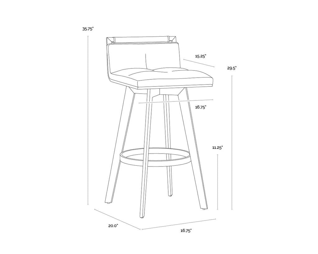 Arizona Swivel Barstool - Castillo Black