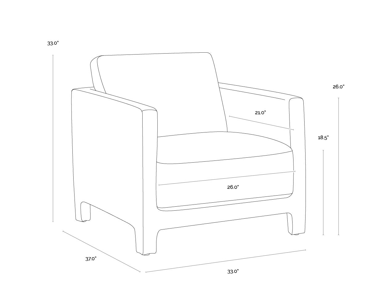 Rodney Lounge Chair - Camel Leather