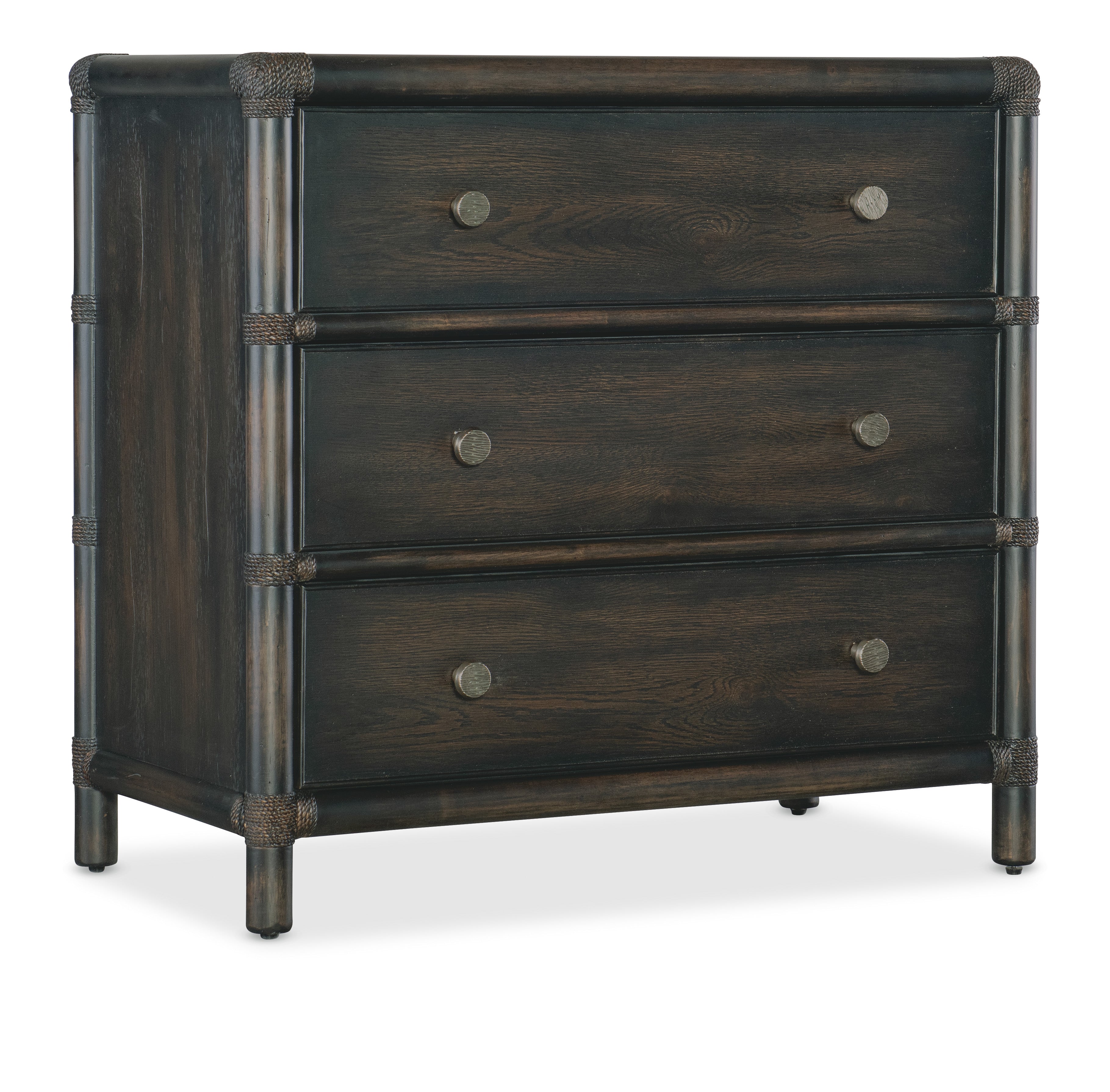 Retreat Pole Rattan Nightstand | Black Sand