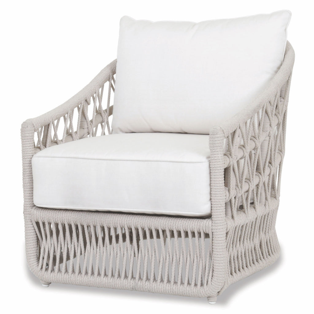 Dana Rope Club Chair in Linen Canvas w/ Self Welt