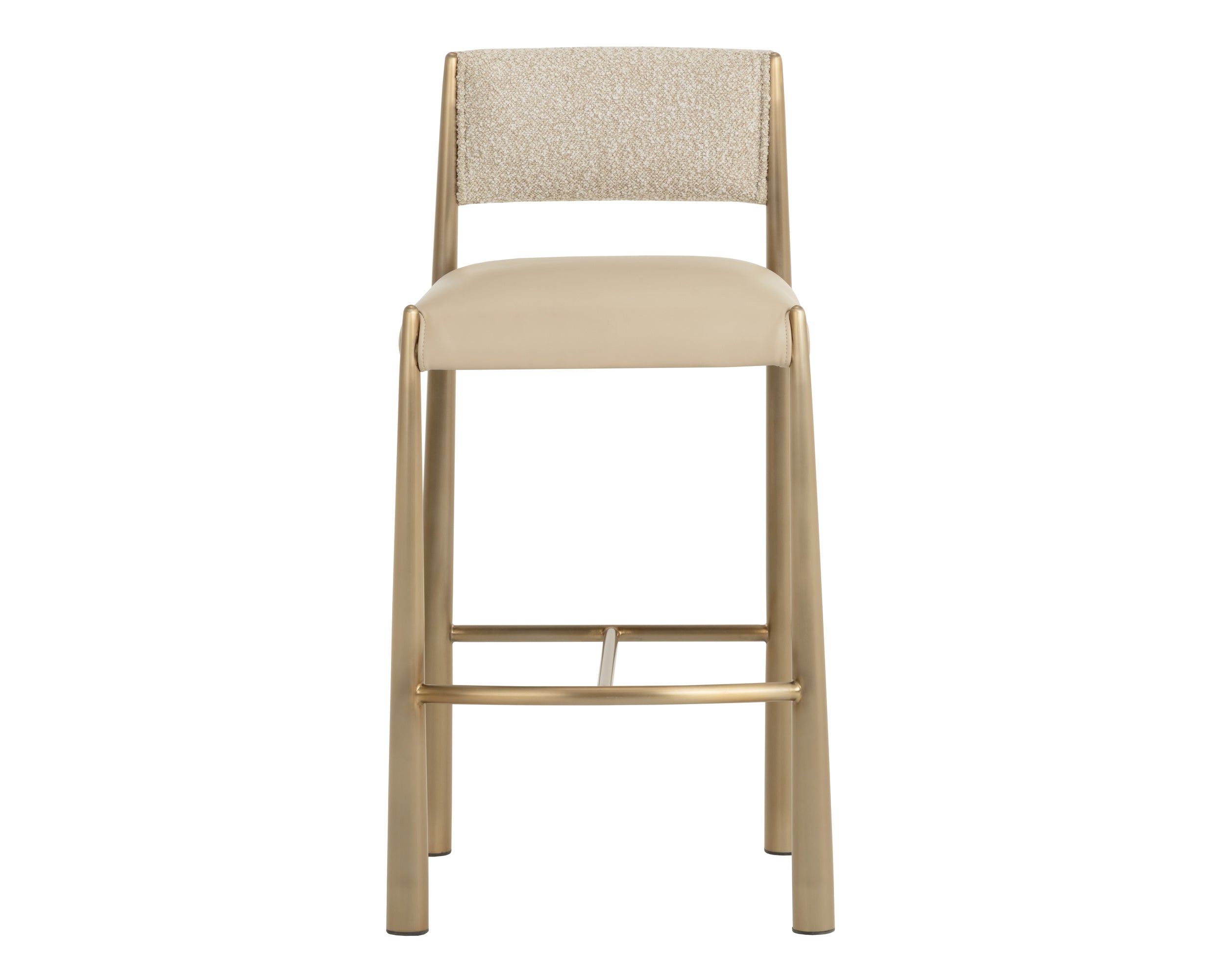 Bayard Barstool - Antique Brass - Napa Beige / Santa Cruz Oatmeal