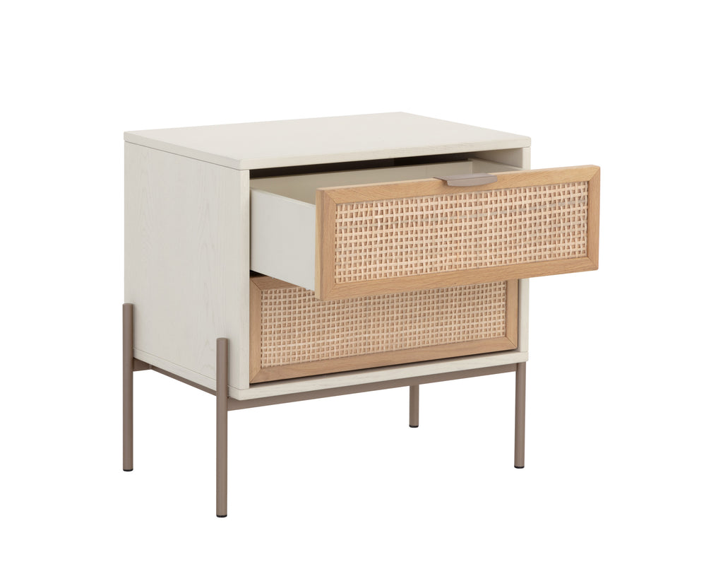 Avida Nightstand - Champagne Gold - Cream/Natural