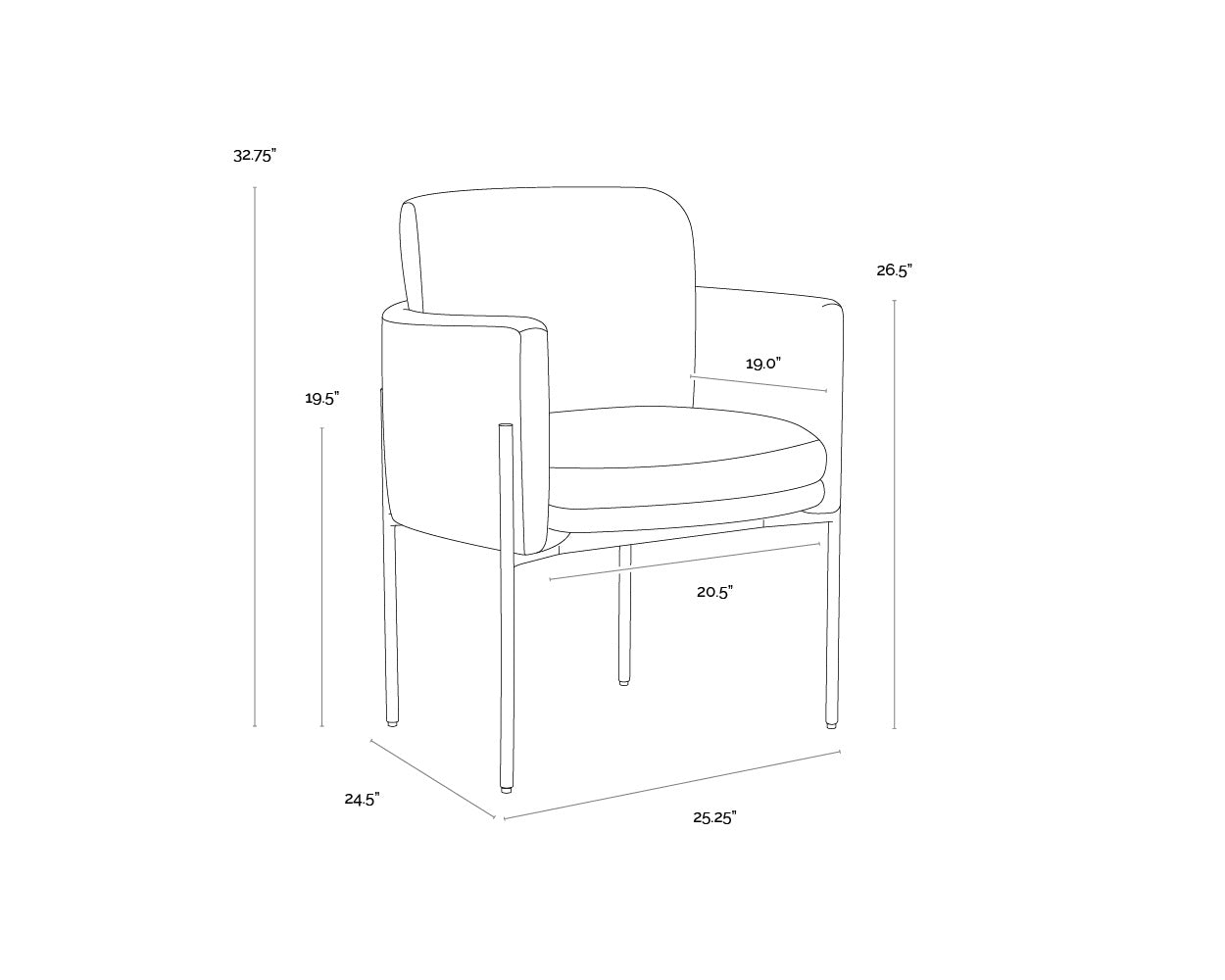 Richie Dining Armchair - Black - Danny Amber