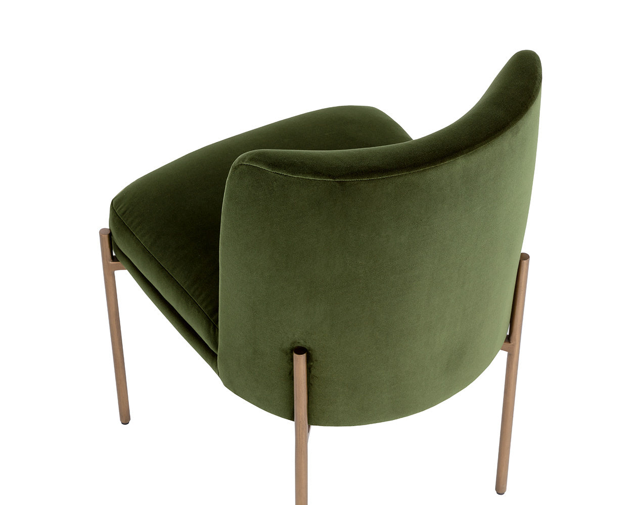 Richie Dining Chair - Antique Brass - Forest Green
