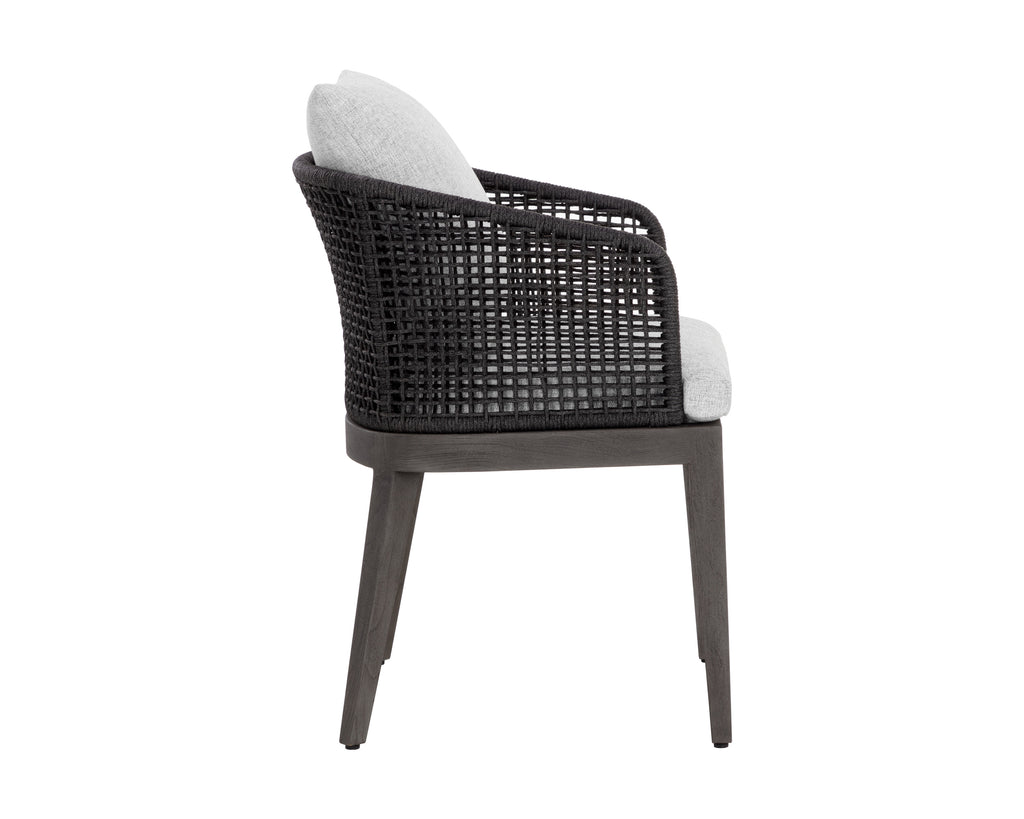 Capri Dining Armchair - Smoke Grey - Copacabana Marble